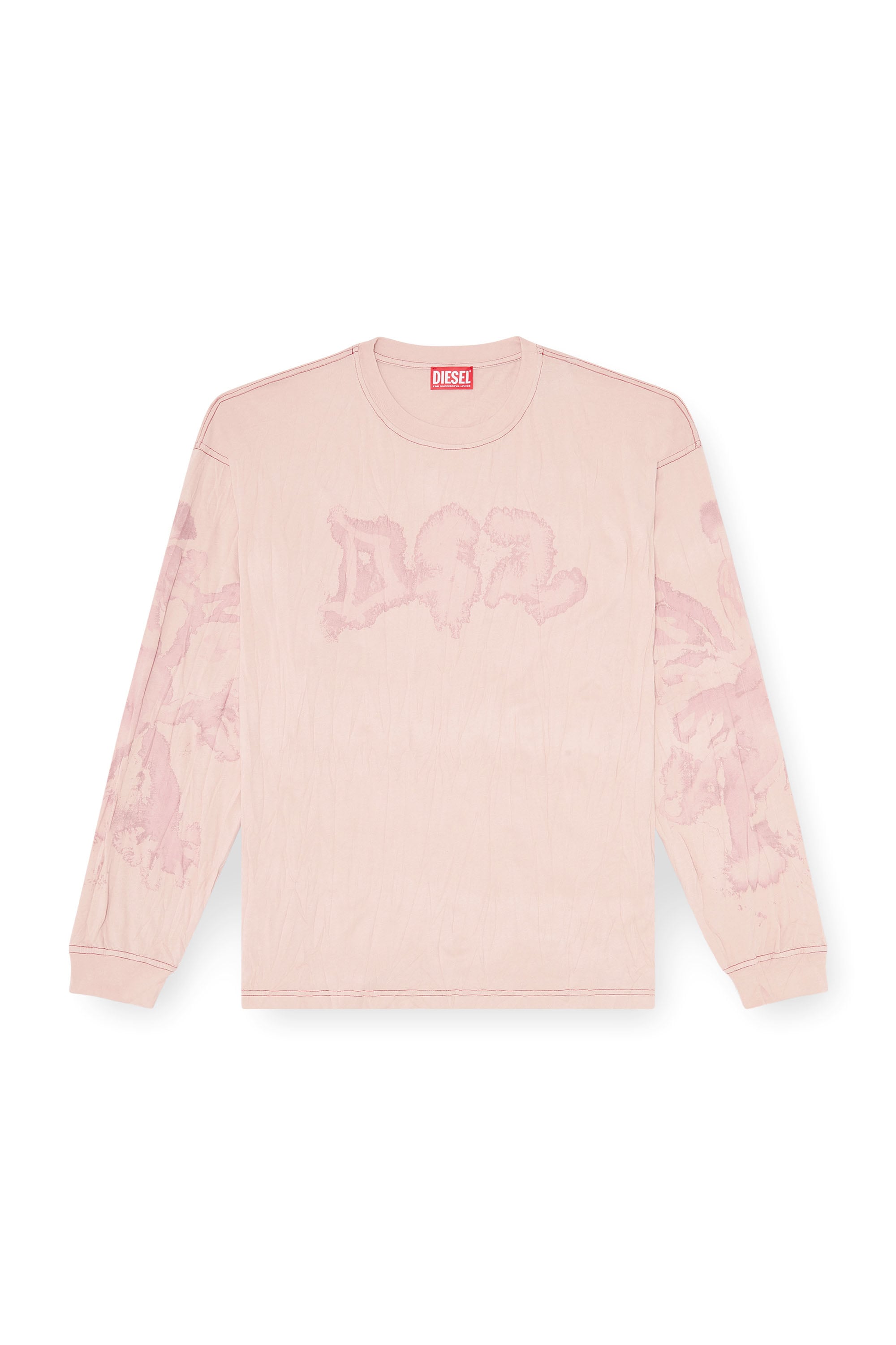 Diesel - T-BOXT-LS-AA4, Male's 長袖Tシャツ in ピンク / ホワイト - 3