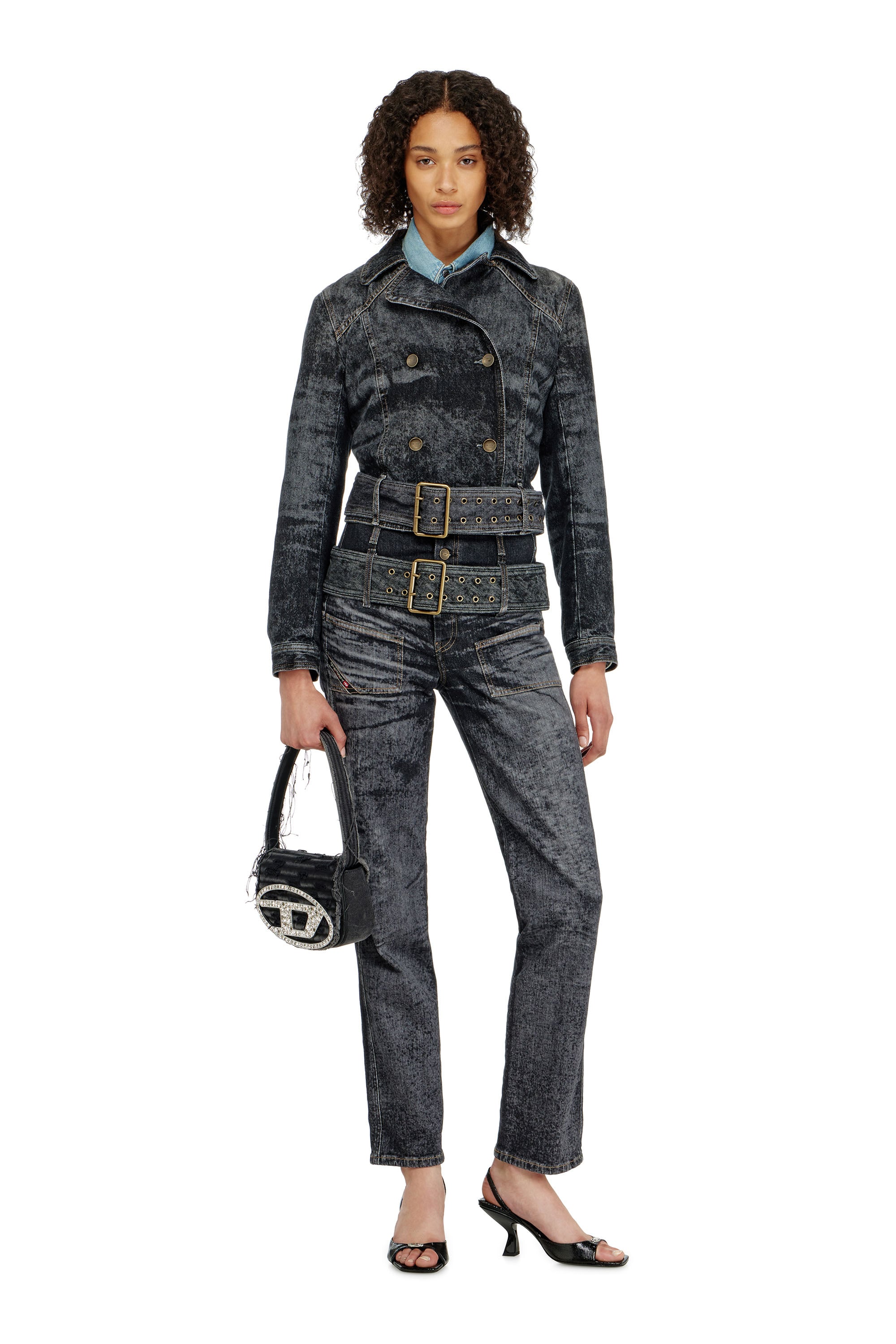 Diesel - Female's Slim Jeans D-Gorina 09Q30, ブラック/ダークグレー - 1