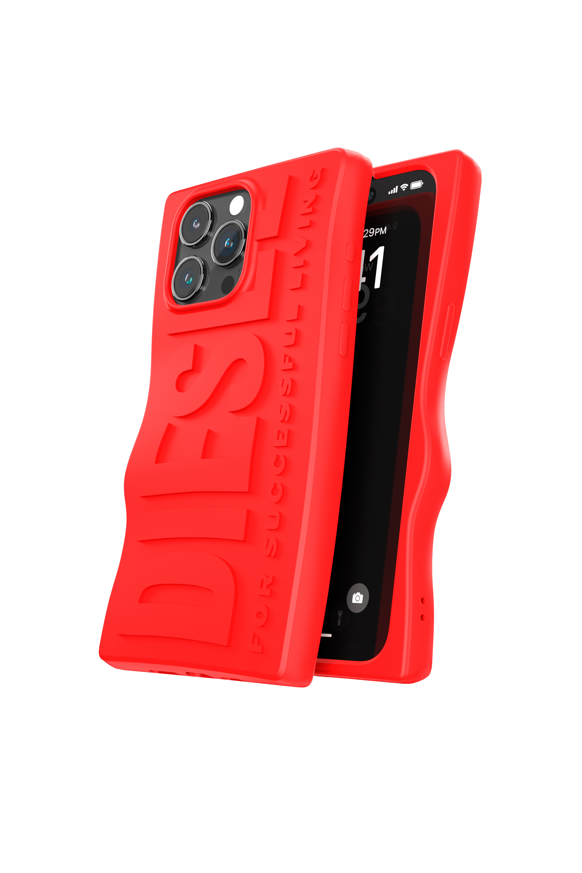 Diesel - 54119 MOULDED CASE, Unisex's iPhone 15 Pro Max シリコンケース in レッド - 3