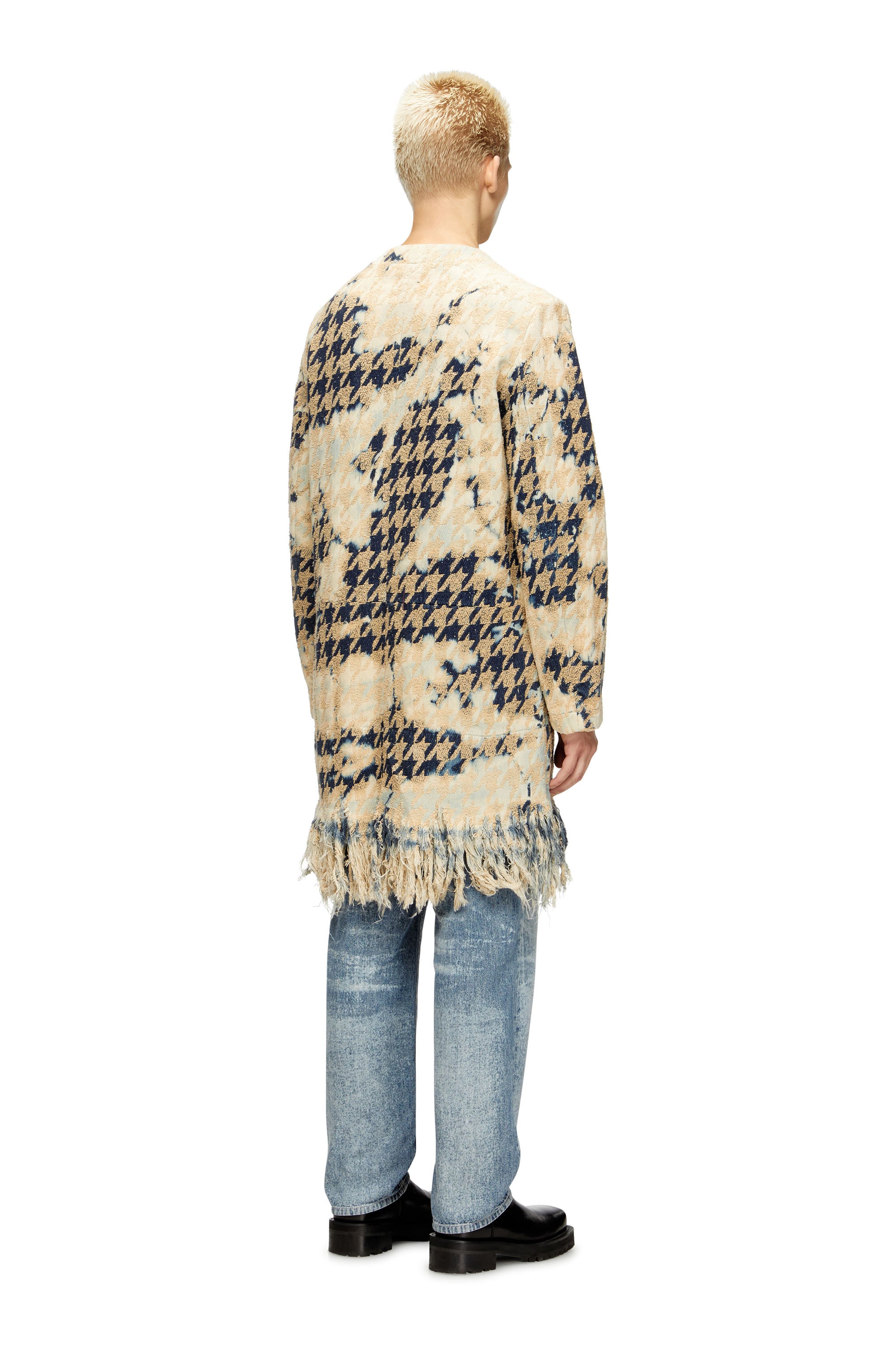 Diesel - D-LOT-FSH1, Unisex's Coat in houndstooth-weave denim in ベージュ/ブルー - 4