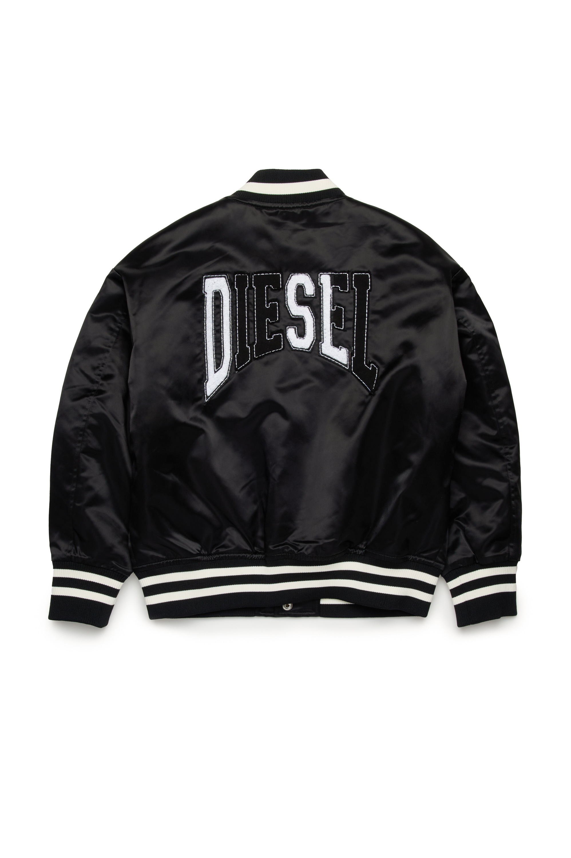 Diesel - JSTART, Male's Padded varsity bomber jacket in satin in ブラック - 2