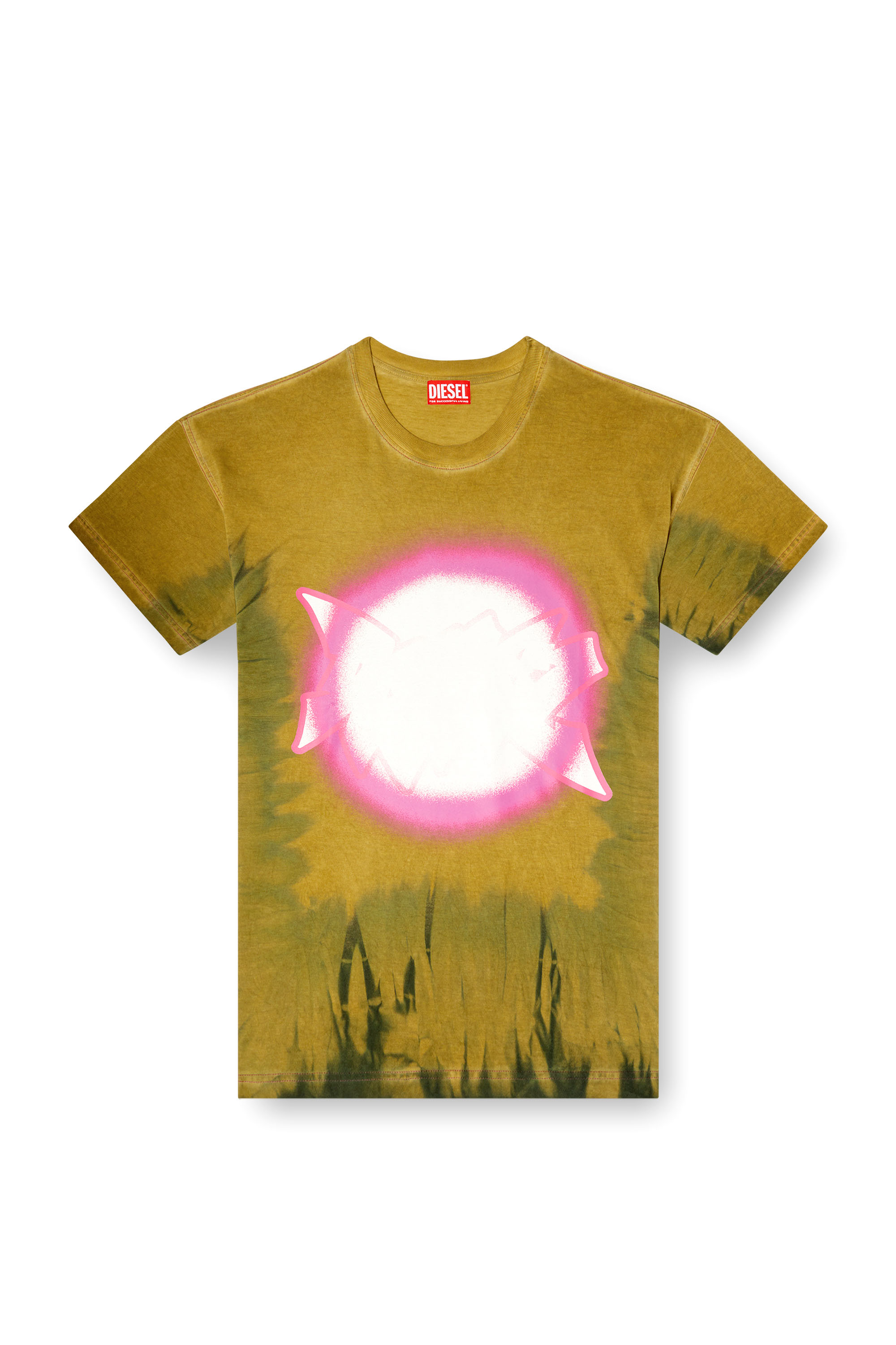 Diesel - T-BOXT-R24, Male's Tie-dye T-shirt with spotlight print in ライトブラウン - 3
