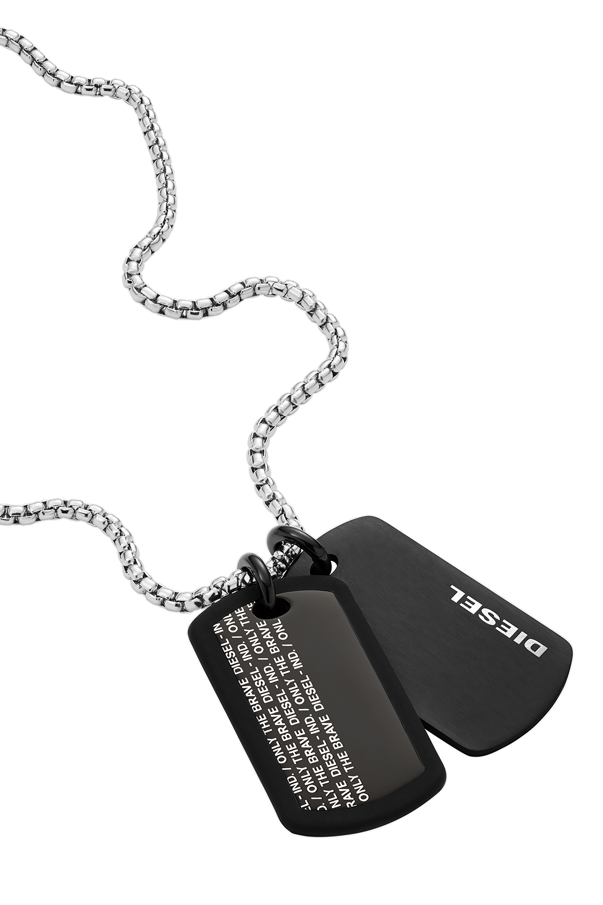 Diesel - DX1287, Male's Stainless steel double dogtag necklace in ブラック - 1