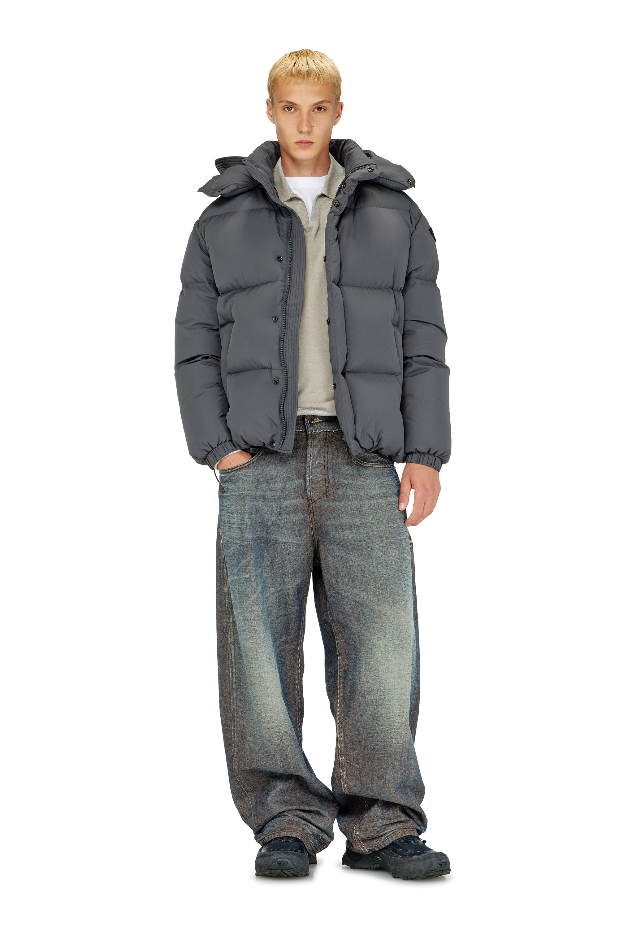 Diesel - W-ROLFYS-WRD, Male's ダウンジャケット in グレー - 2