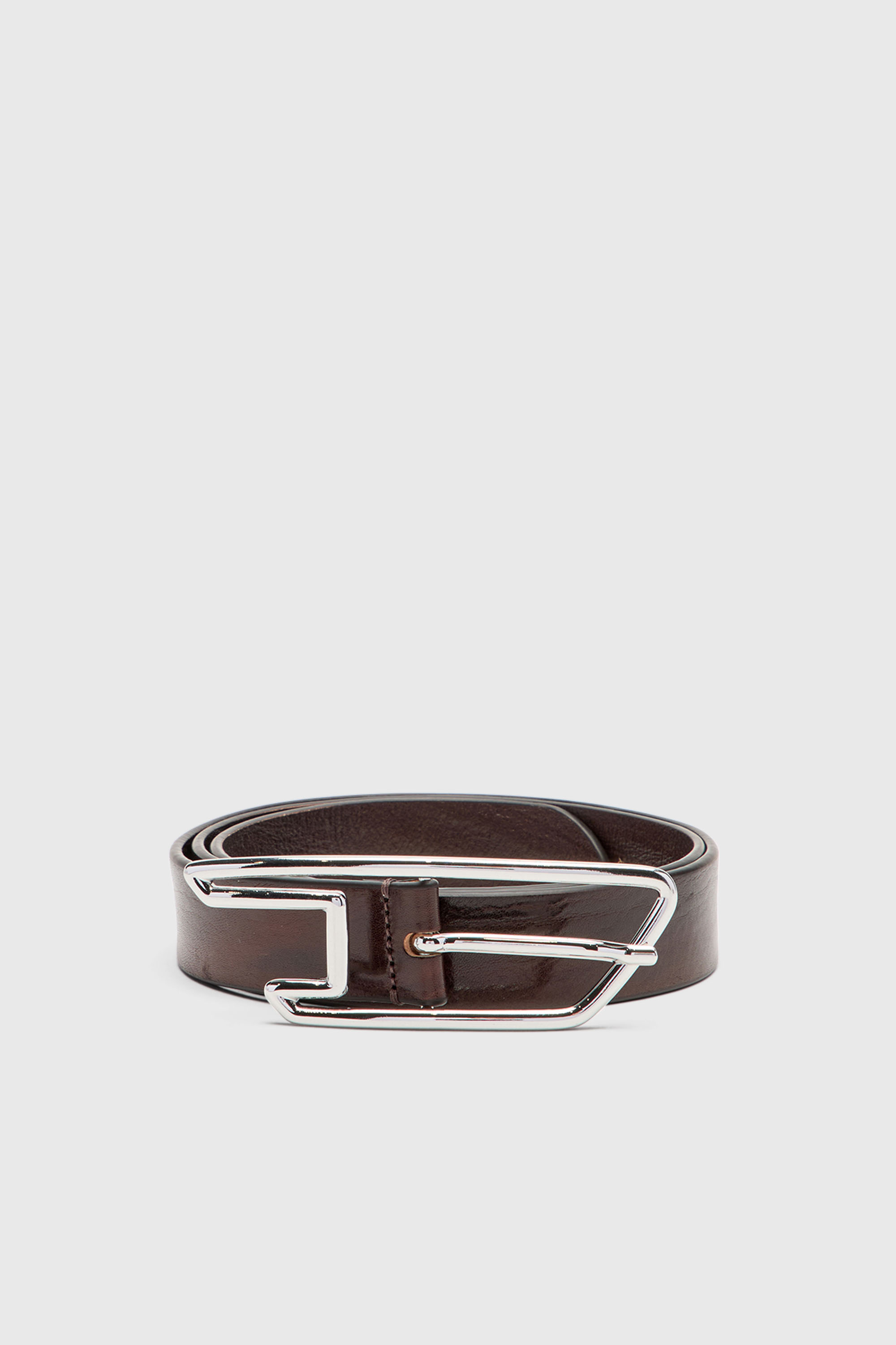 Diesel - B-D LINE 30, Unisex's 3cm waxed-leather belt with D buckle in ブラウン - 1