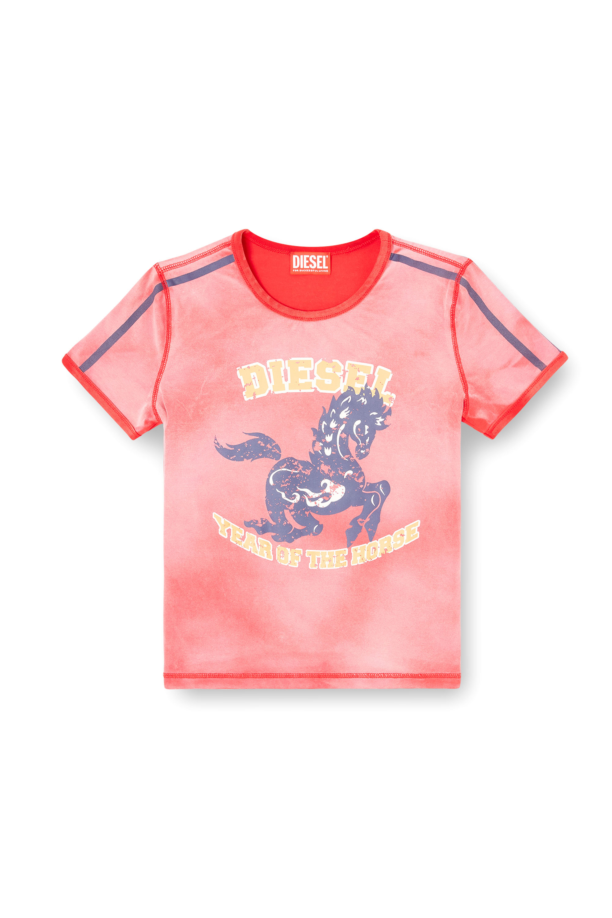 Diesel - CL-T-UNCUTIE-HORSE, Female's Cotton stretch T-shirt with horse graphic print in レッド - 2