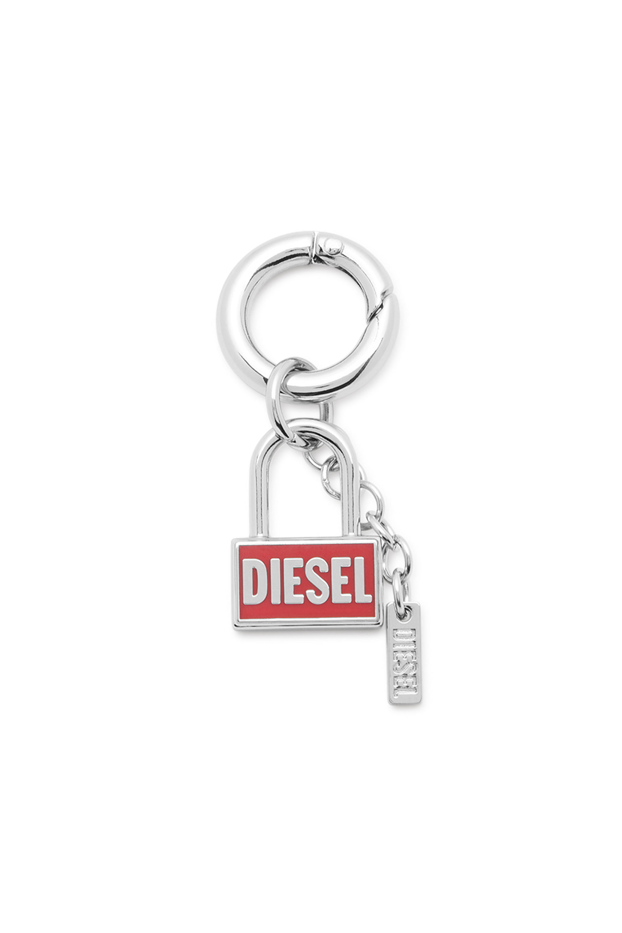 Diesel - CHARM-LOCK, Unisex's Metal keyring charm with padlock design in シルバー/ブルー - 1