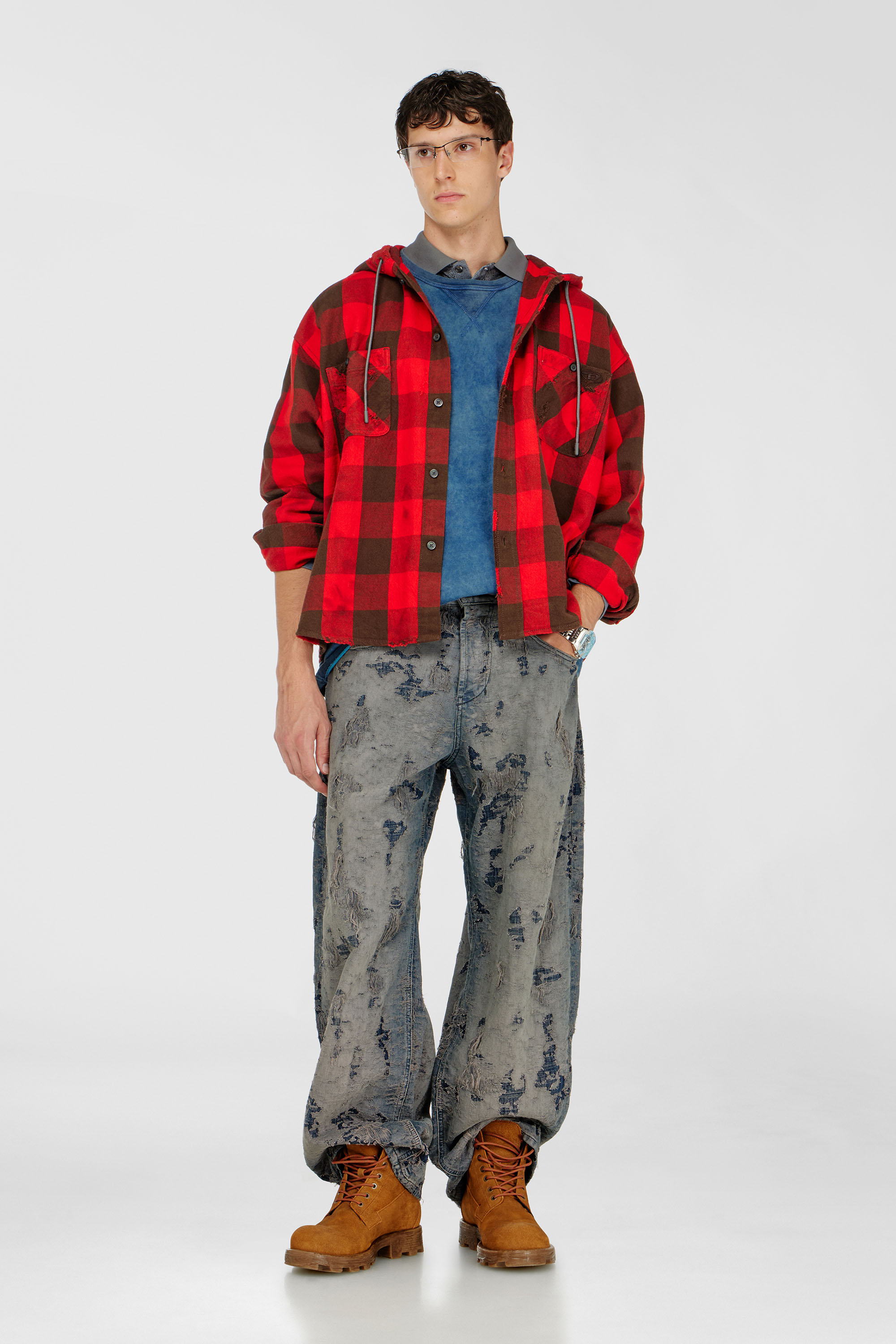 Diesel - Unisex's Relaxed Jeans 1997 D-Enim-M 007EW, ダークブルー - 1