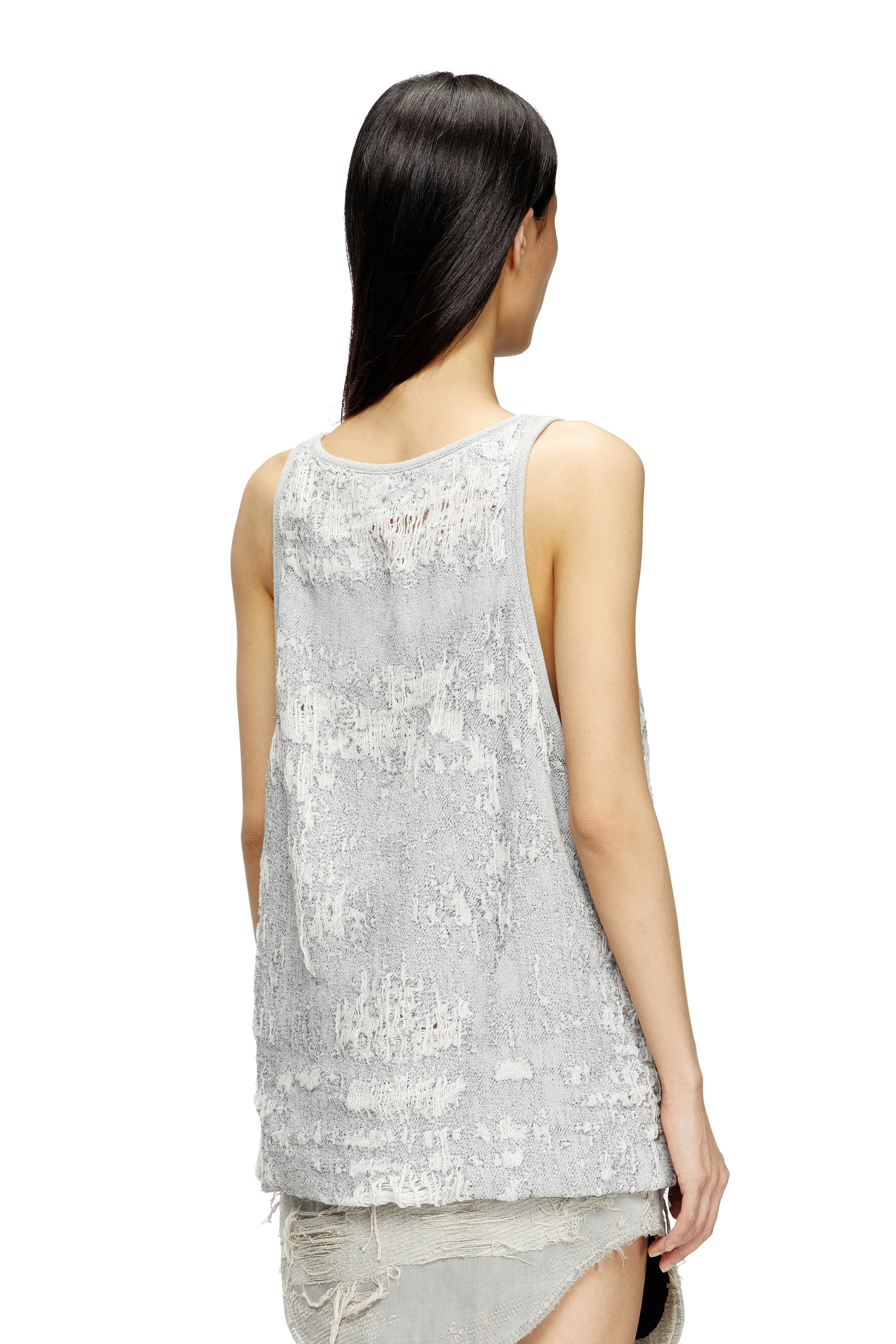 Diesel - DE-DALBY-FSG, Female's Top in ultra-destroyed jacquard denim in ライトブルー - 4