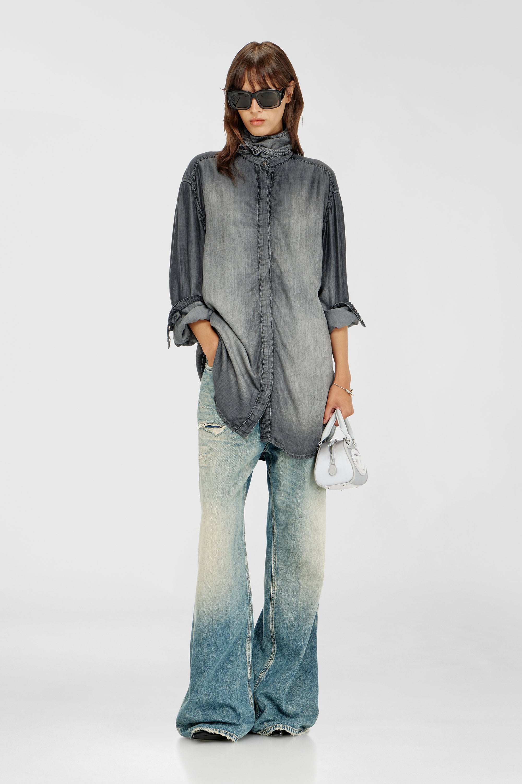Diesel - DE-ARVEN-S, Female's デニムシャツ in グレー - 1