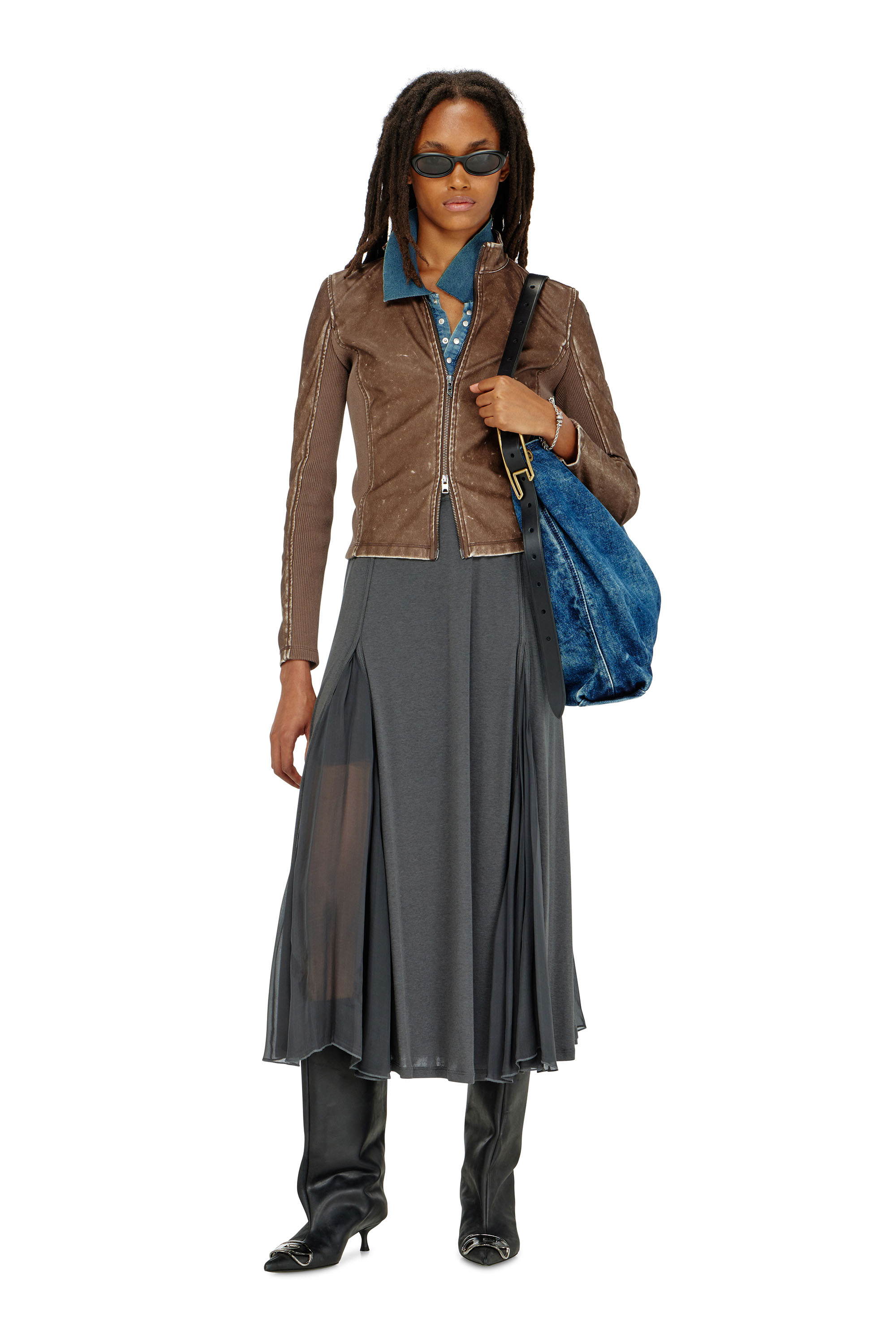 Diesel - O-LONGREI, Female's スカート in ダークグレー - 1