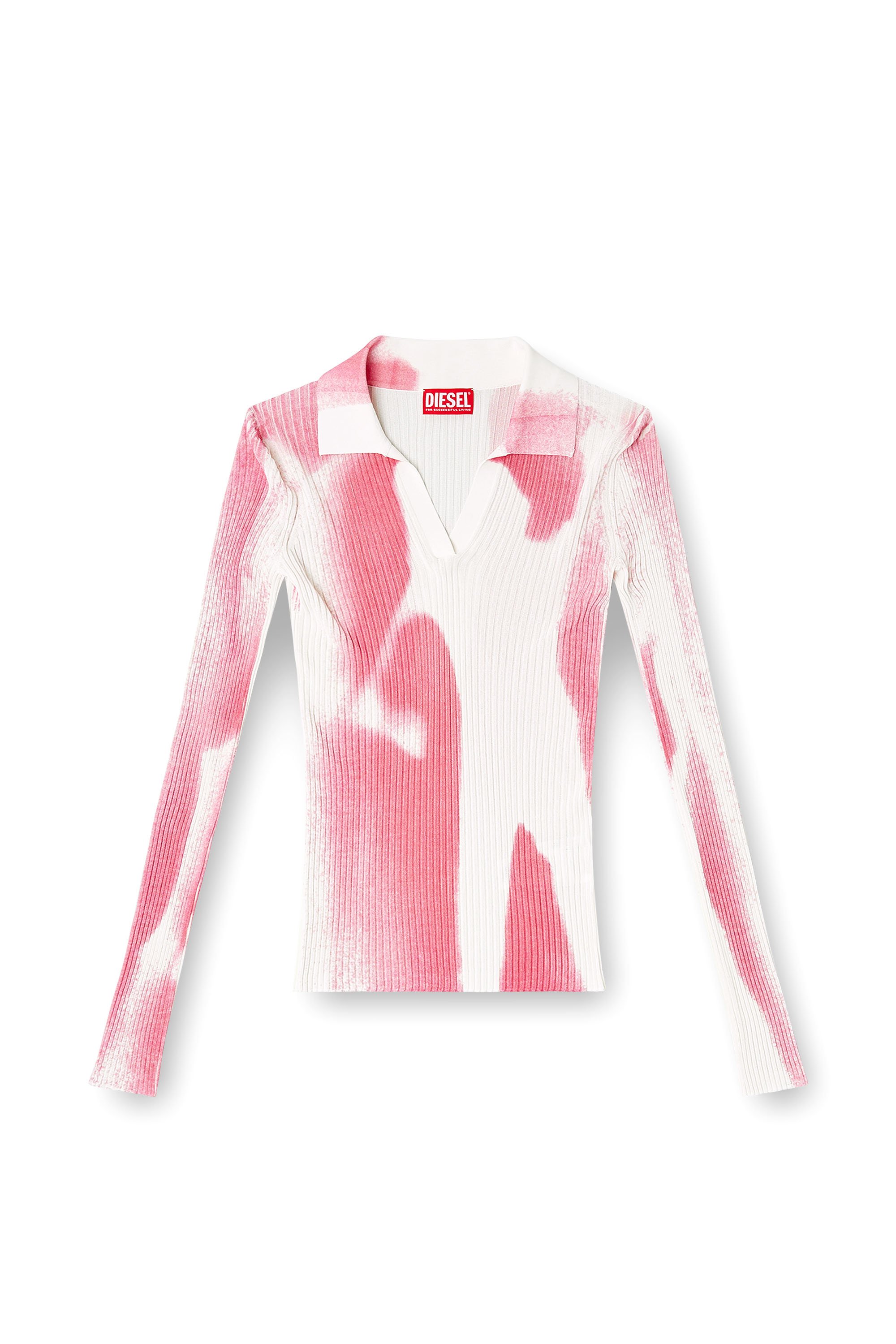 Diesel - M-KILIAN, Female's ポロニット in ピンク/ホワイト - 3