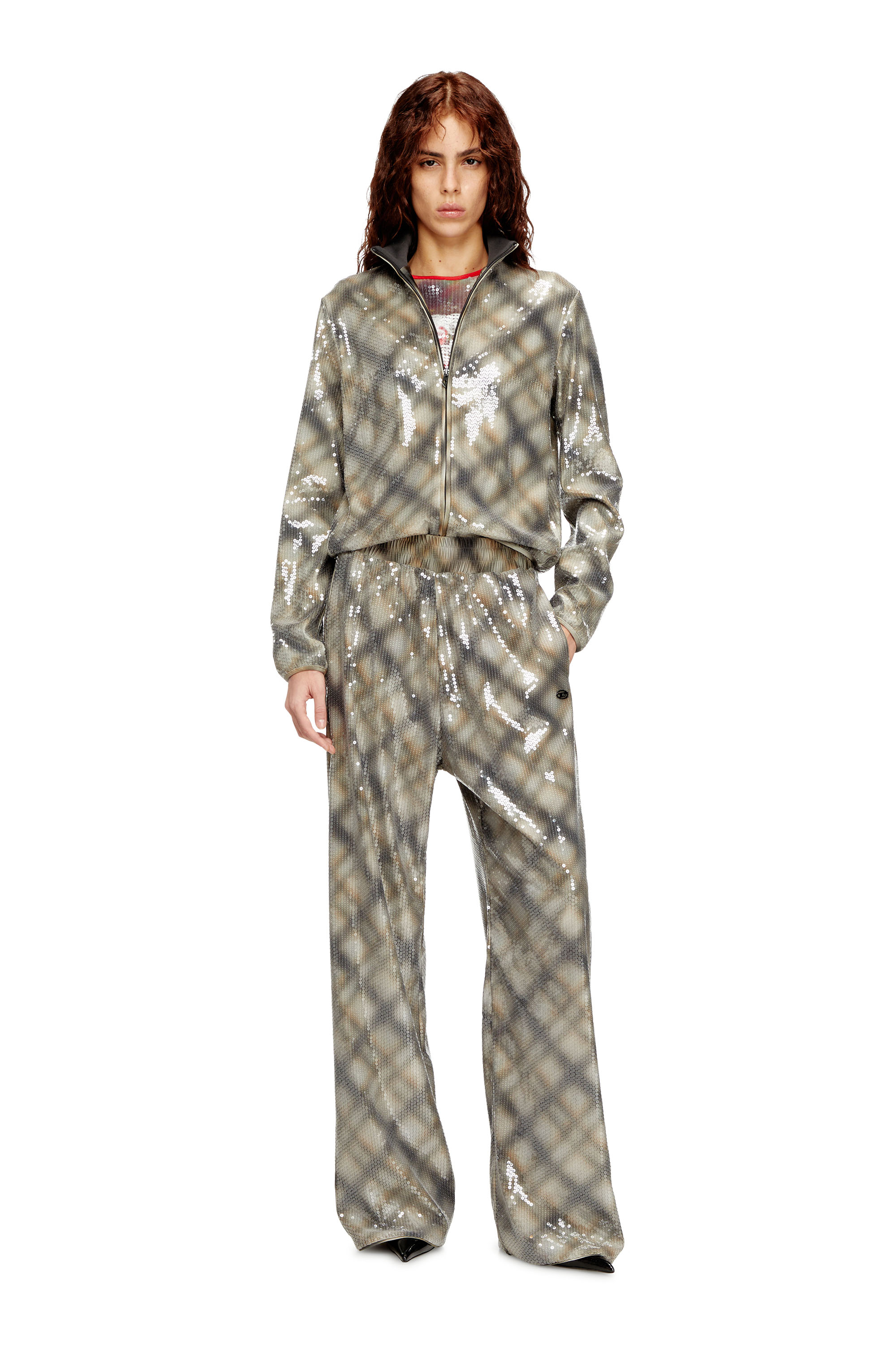 Diesel - P-ERQUEEN, Female's パンツ in ベージュ/グレー - 1