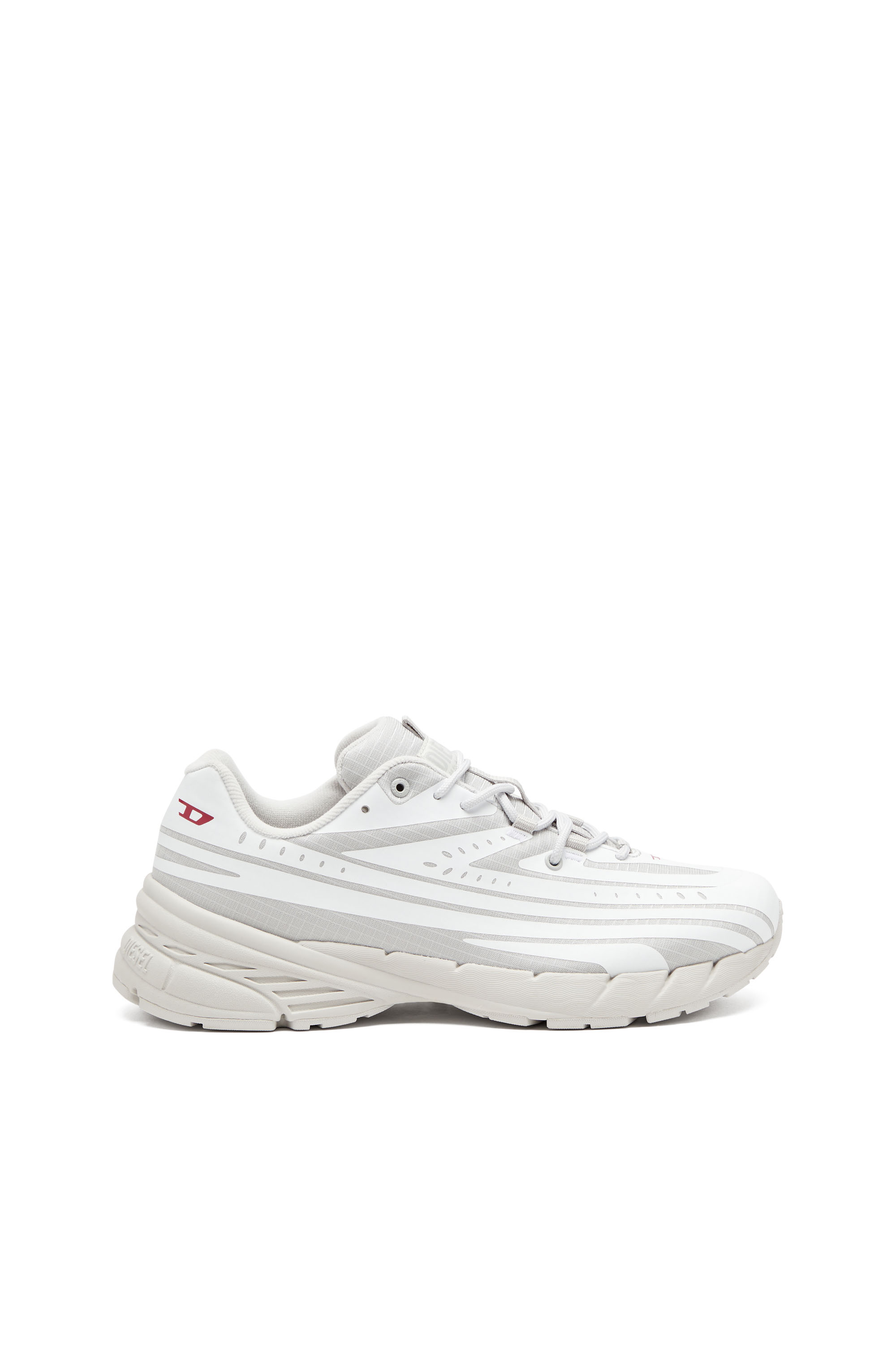 Diesel - D-AIRSPEED LOW W, Female's D-Airspeed Low-Striped sneakers in coated ripstop in ホワイト/グレー - 1