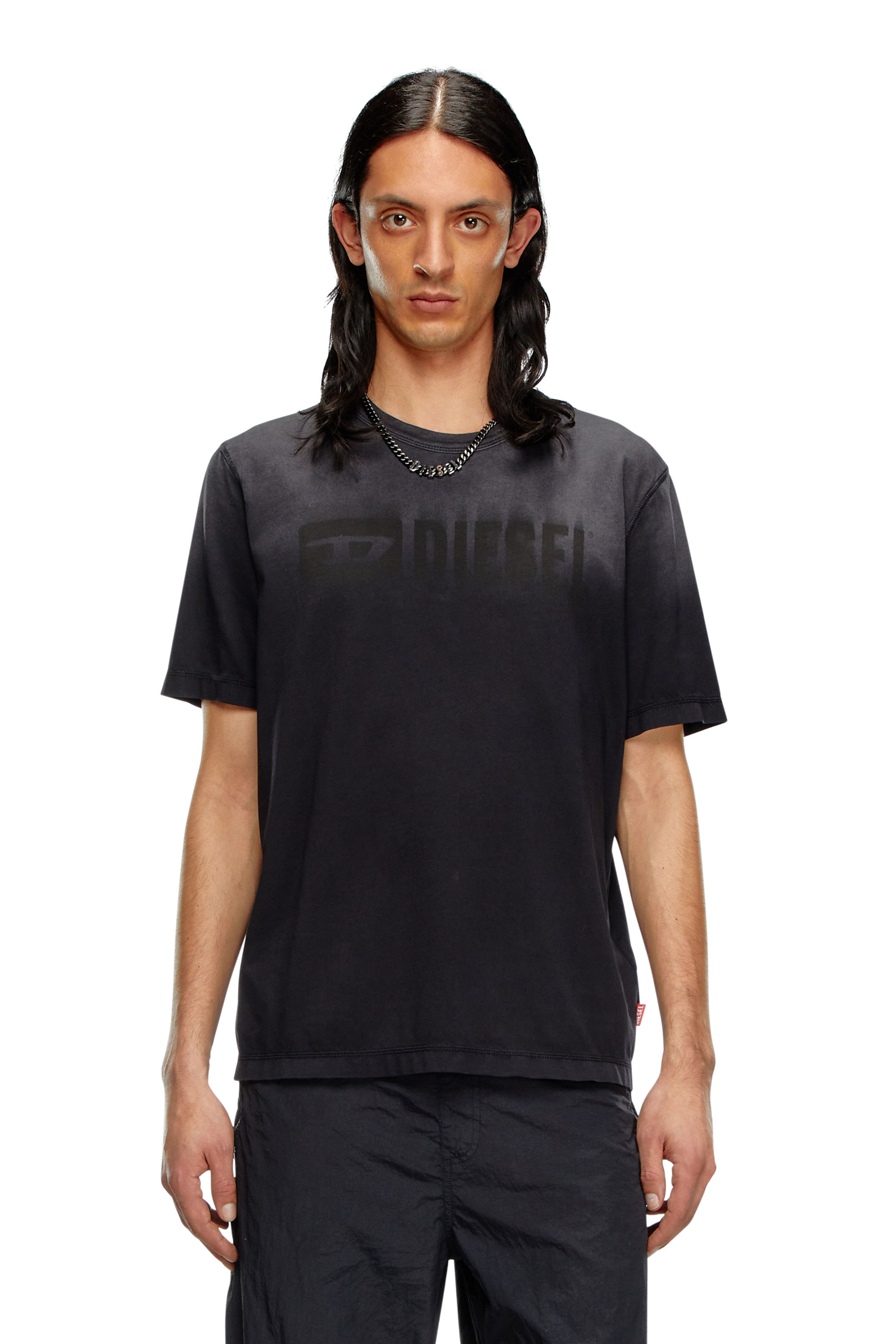 Diesel - T-ADJUST-K4, Male's T-shirt with sun-faded treatment in ブラック - 1