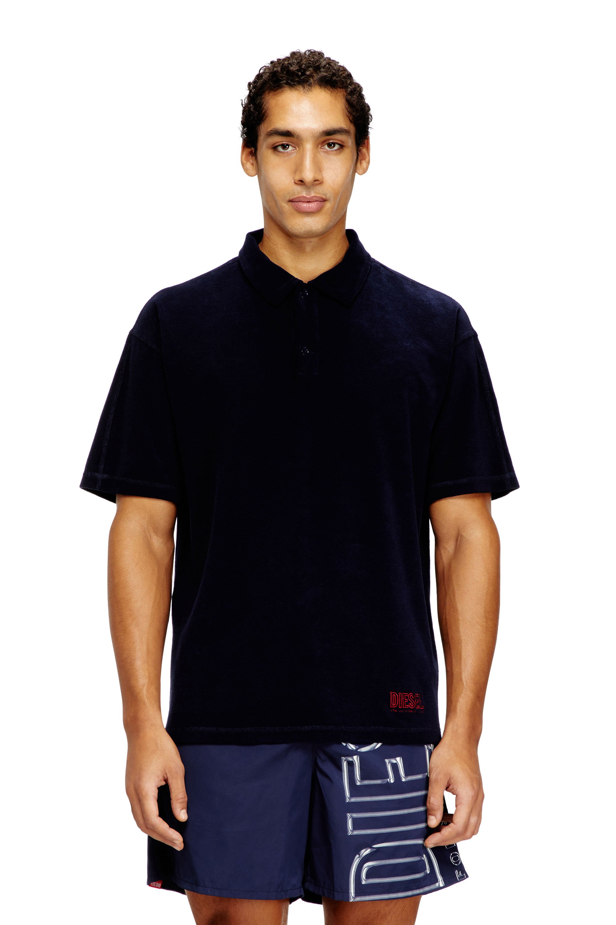 Diesel - JOSHUA-D-CORE, Male's Towelling cotton polo shirt in ブルー - 1