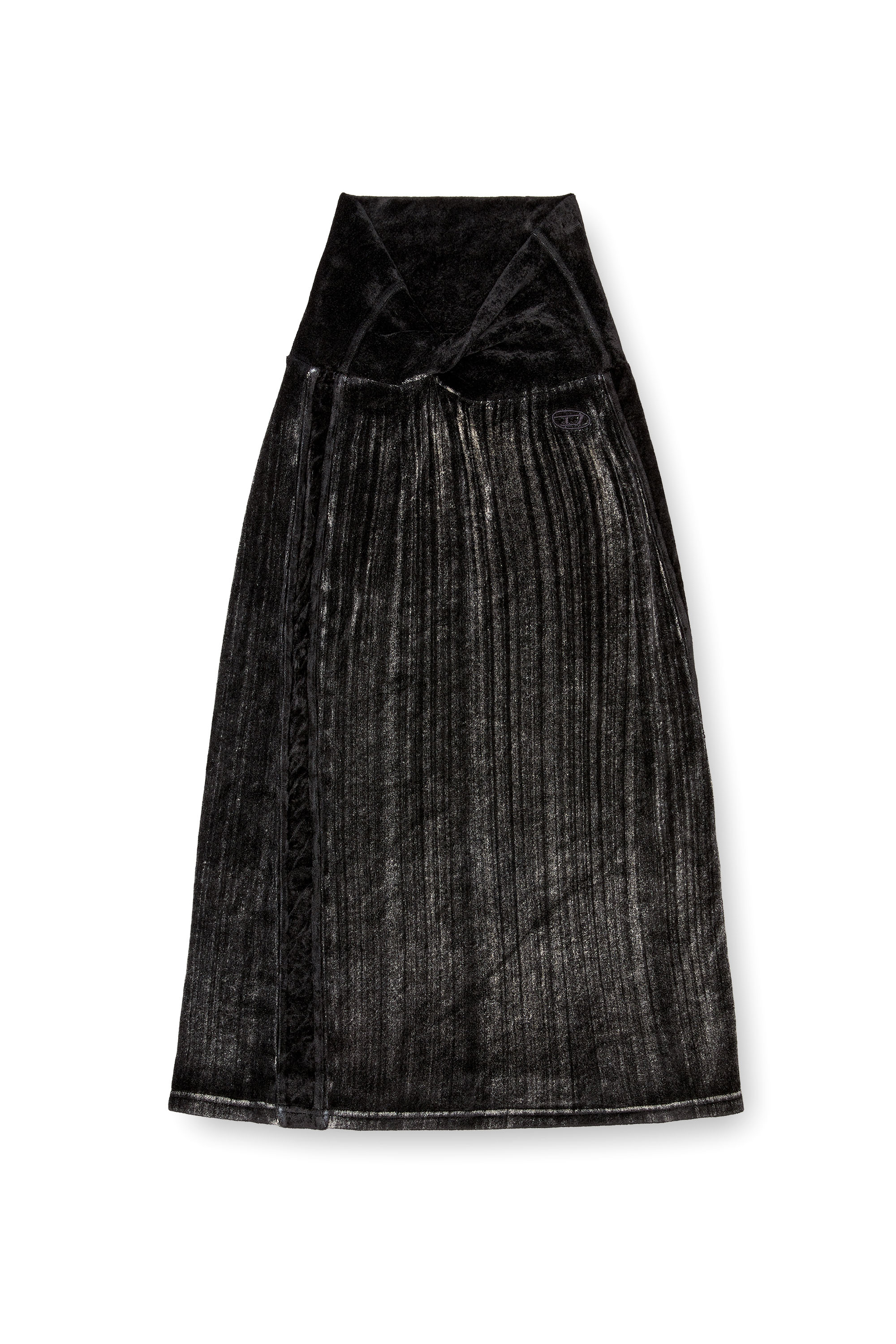 Diesel - O-VERYN, Female's Chenille midi skirt with faded effect in ブラック - 2