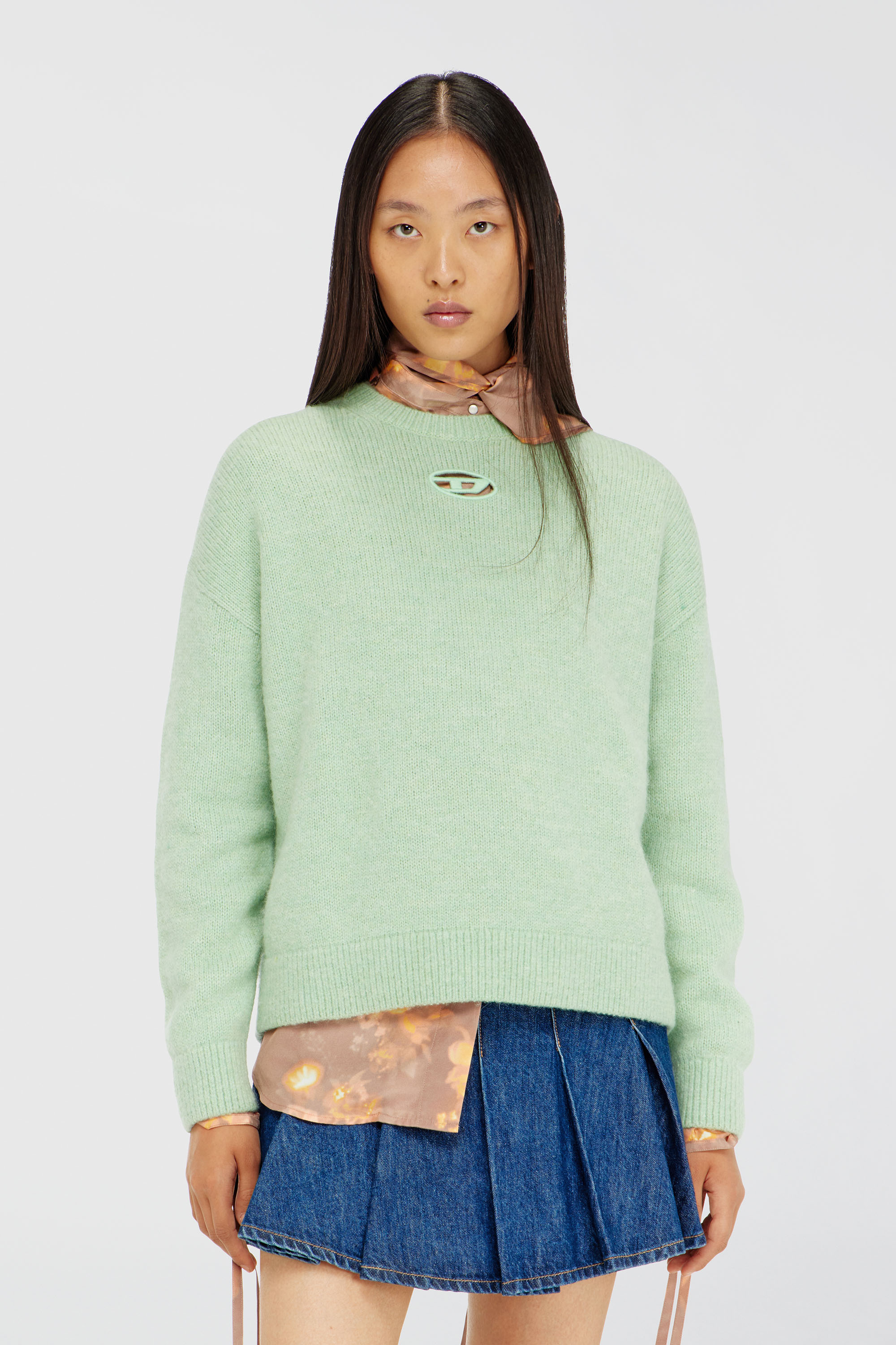 Diesel - M-AREETA, Female's プルオーバーニット in ウォーターグリーン - 1