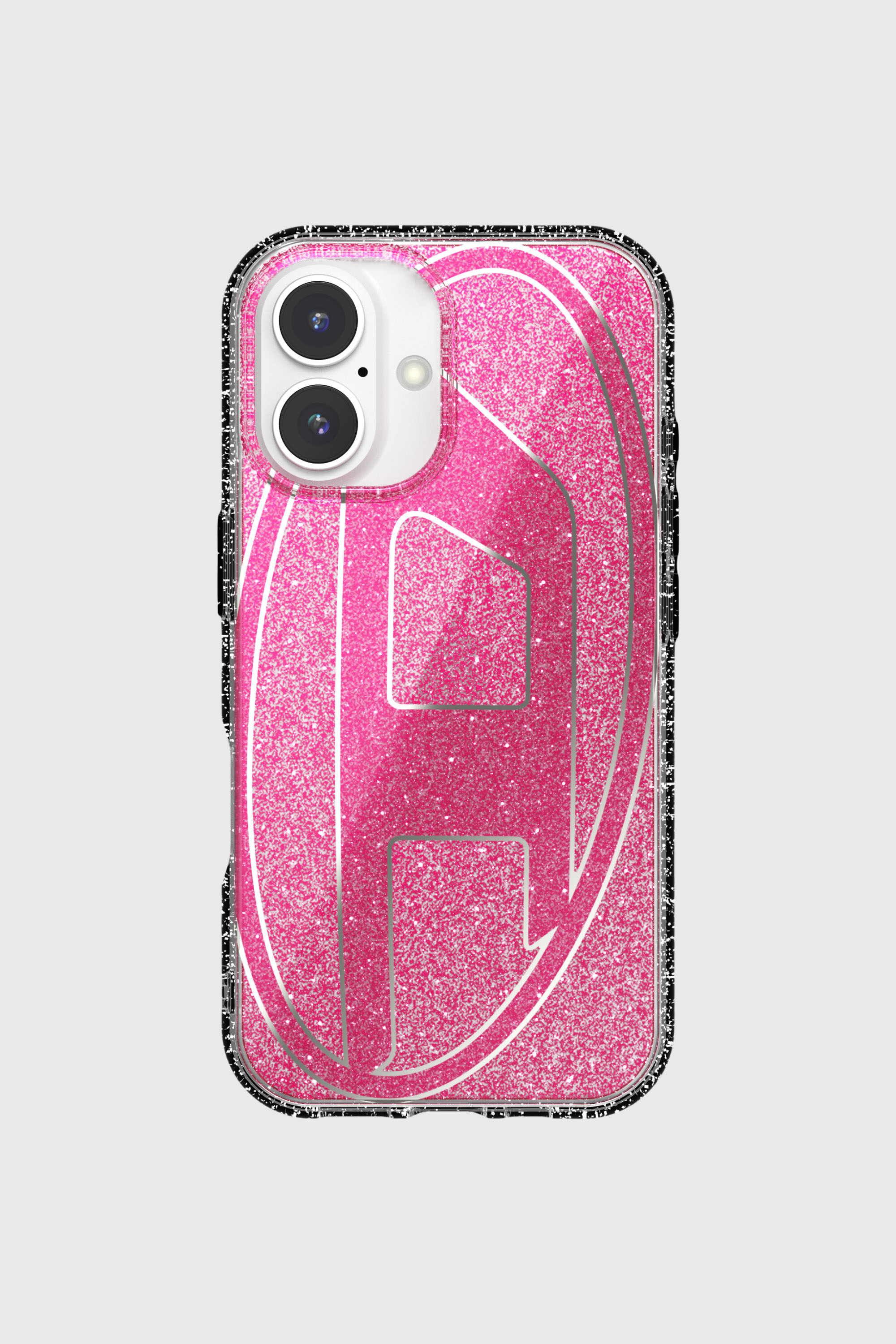 Diesel - 60155 AOP CASE, Unisex's Oval D Glitter Case for iP 16 in ピンク / ホワイト - 2
