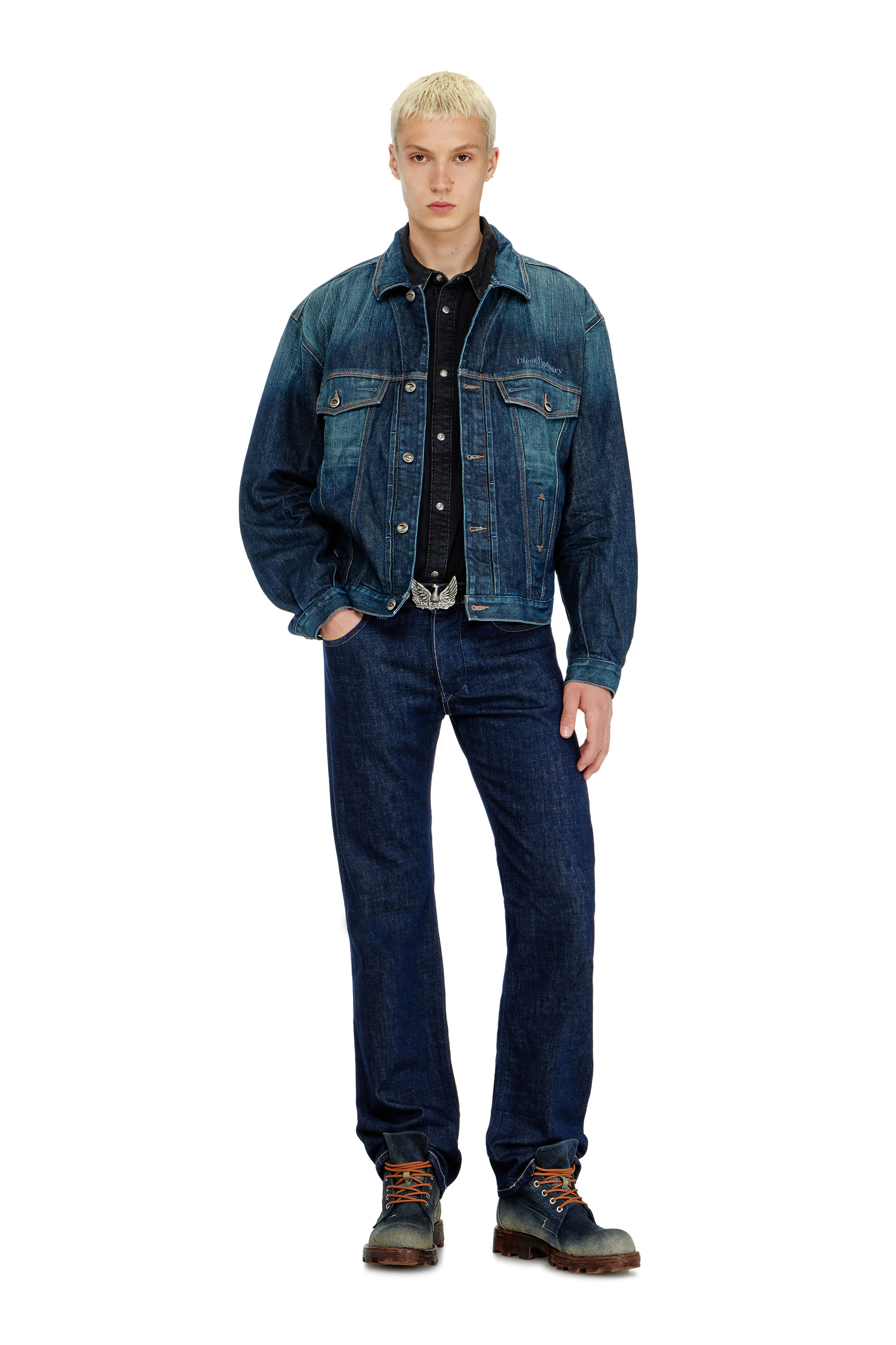 Diesel - D-DENVER-CL, Unisex's デニムジャケット in ミディアムブルー - 1
