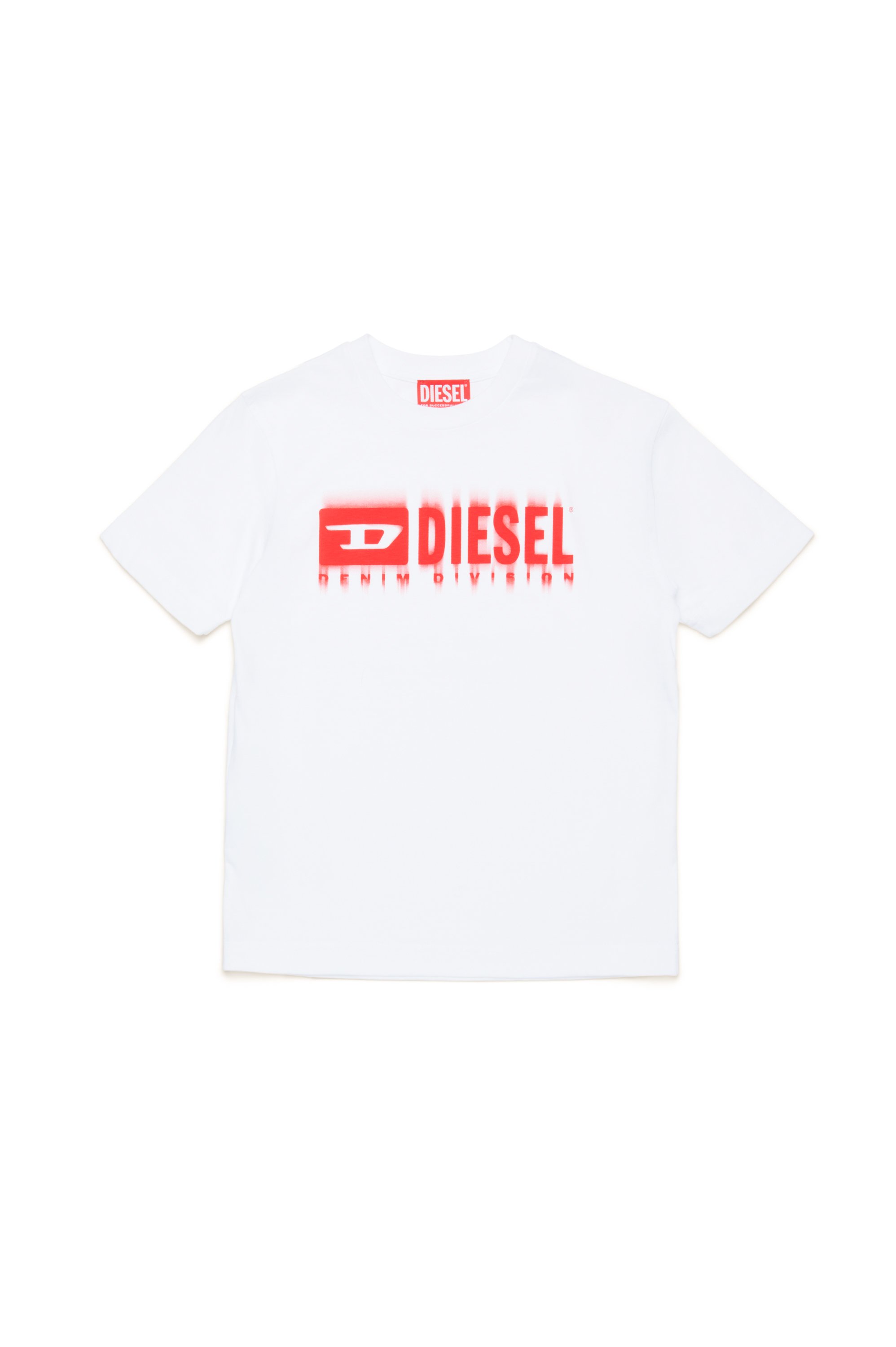 Diesel - TDIEGORL6, Male's T-shirt with smudged logo in ホワイト - 1