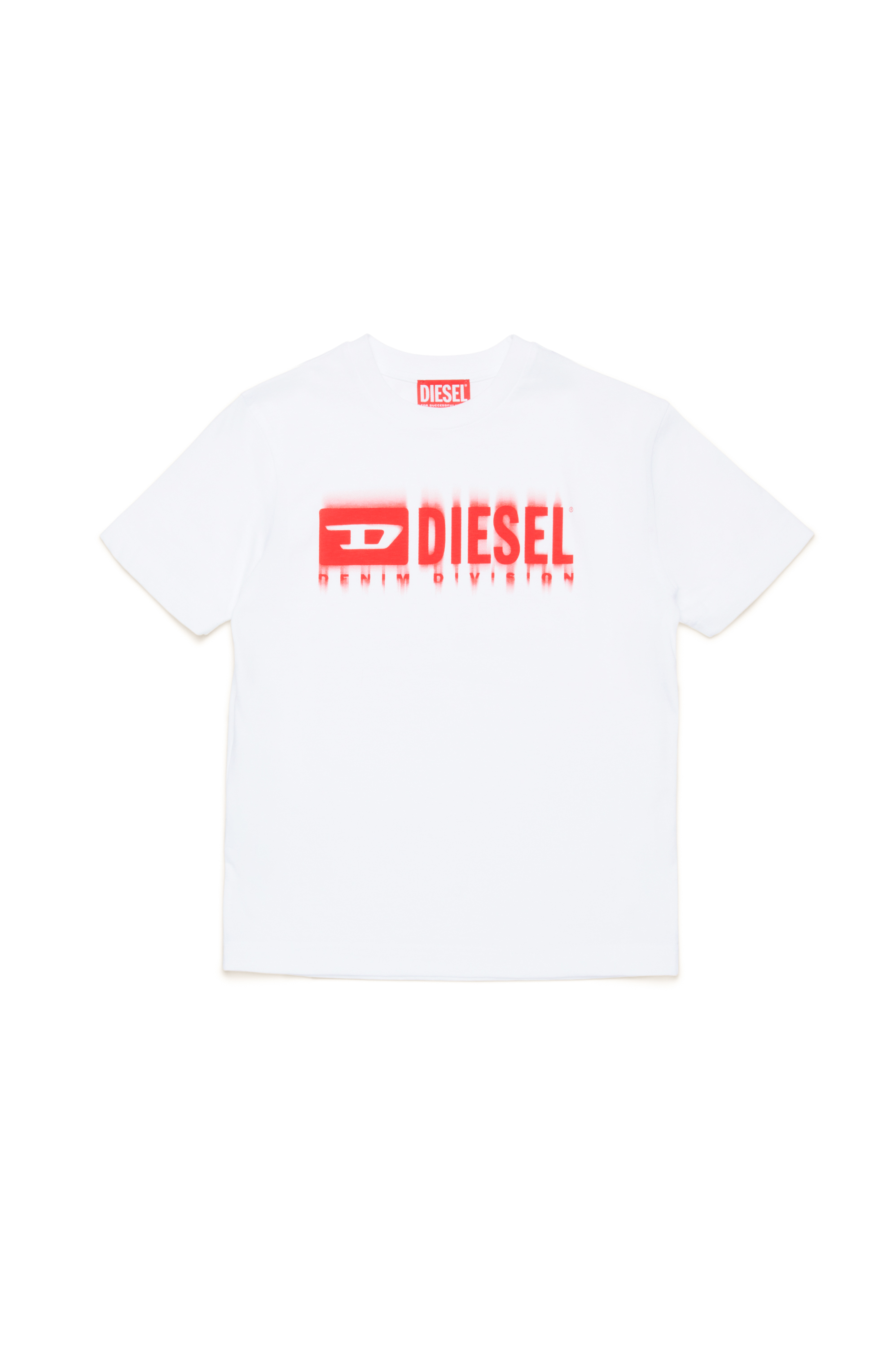 Diesel - TDIEGORL6, Male's T-shirt with smudged logo in ホワイト - 1