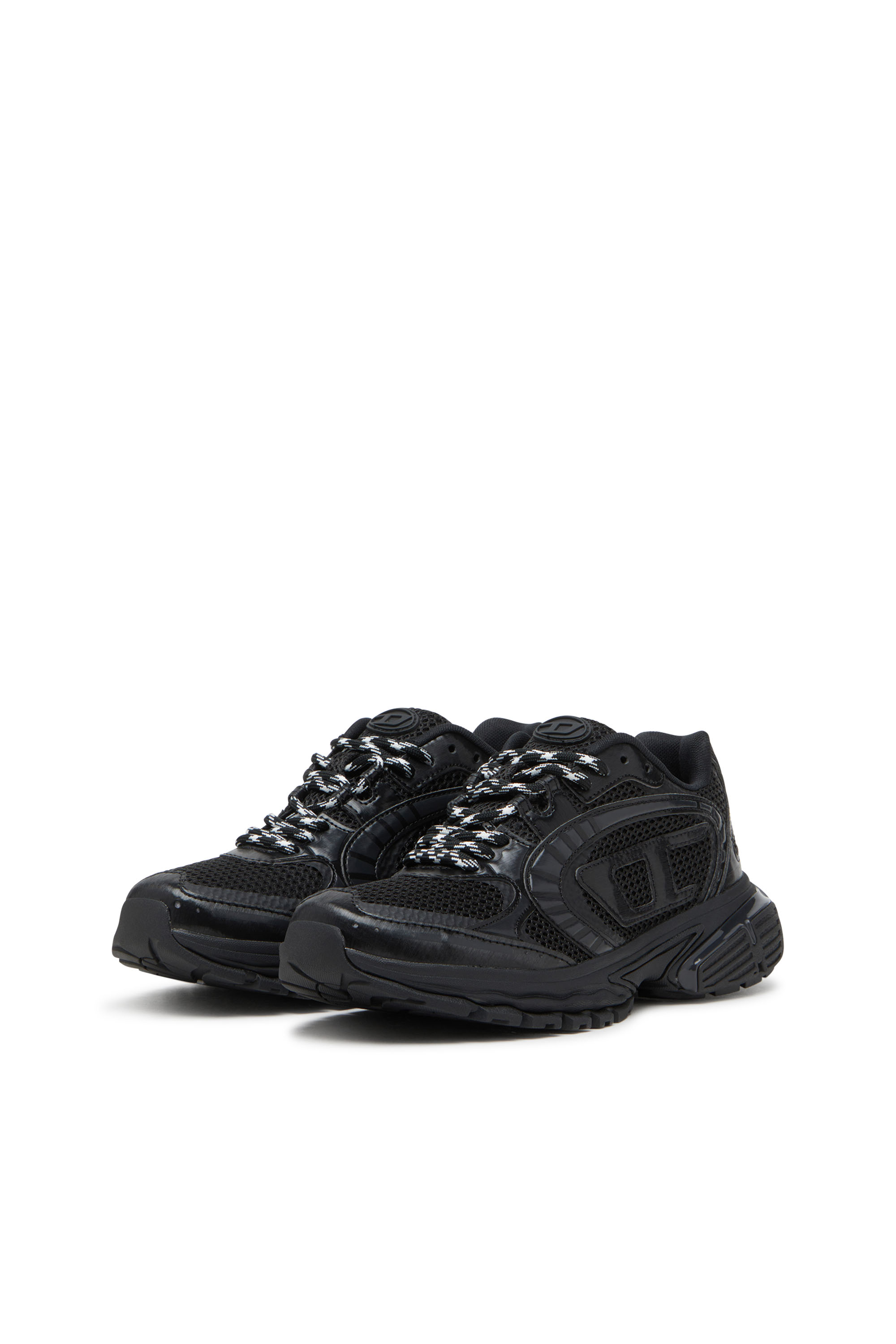 Diesel - S-PRO-V-DENSE LOW W, Female's S-Pro-V-Dense-Monochrome mesh sneakers with Oval D logo in ブラック - 9
