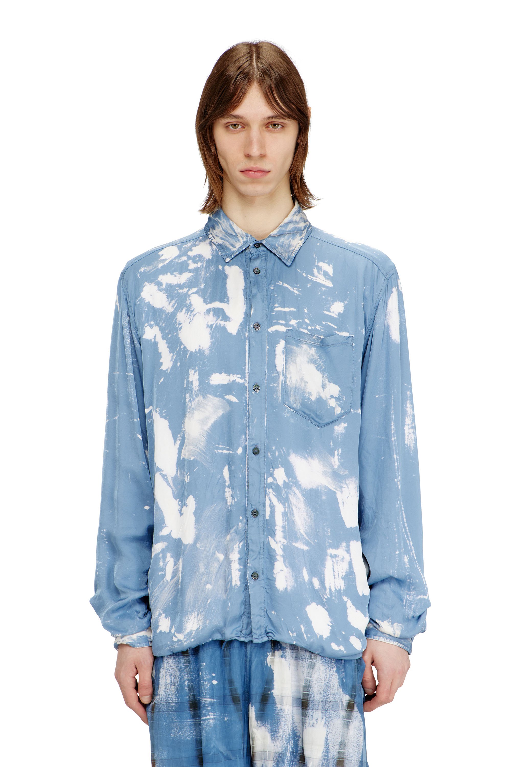 Diesel - S-RAMON-PLAIN, Male's Shirt with X-ray effect in ライトブルー - 1