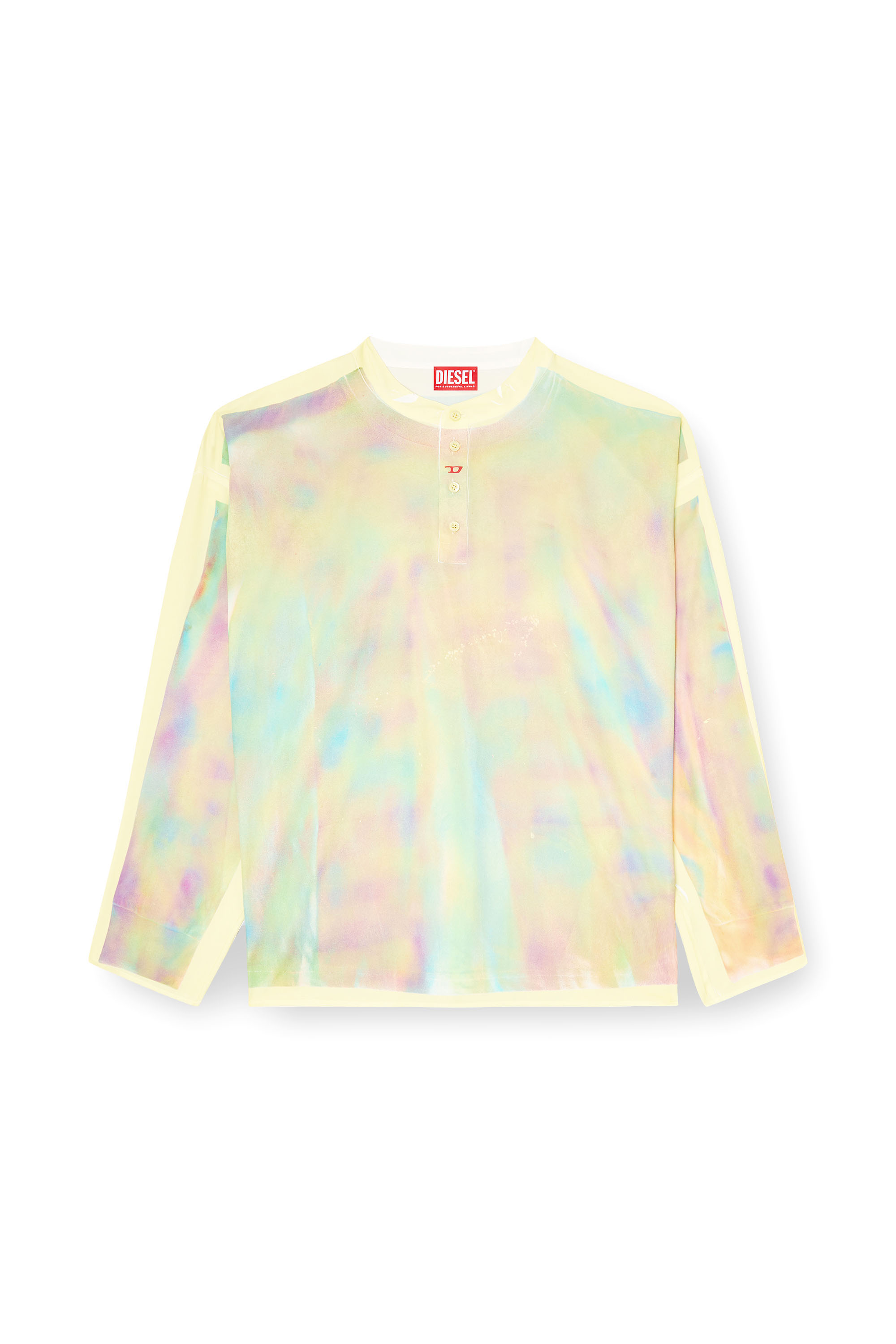 Diesel - T-OLAVI-A-SER-GRAFFITI-CHI, Unisex's Henley top with graffiti print in イエロー - 2