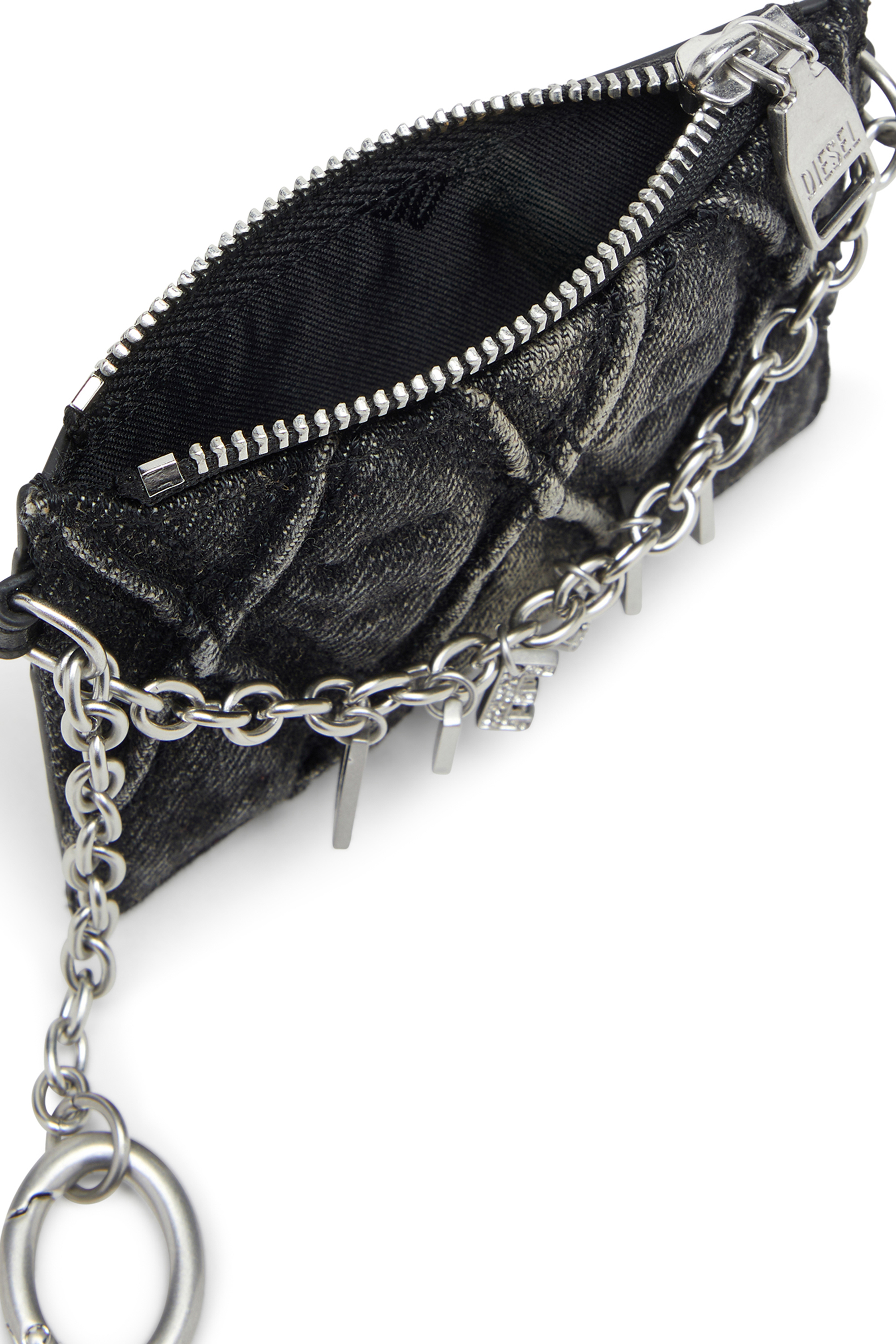 Diesel - CARD HOLDER WITH CHAIN, Female's カードホルダー in ダークグレー - 3