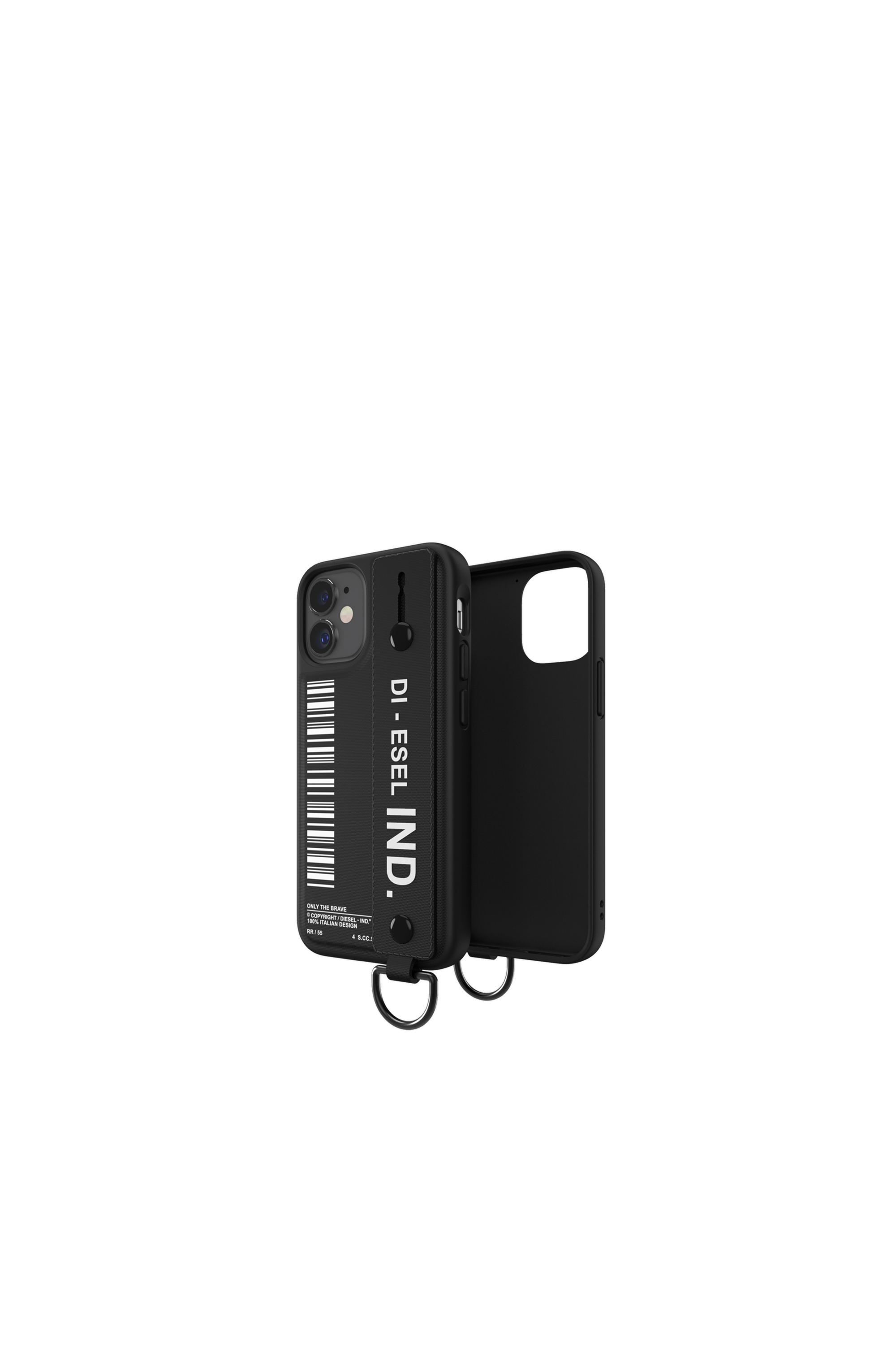 Diesel - 42524 STANDARD CASE, Unisex's Handstrap Case for iPhone 12 Mini in ブラック - 1