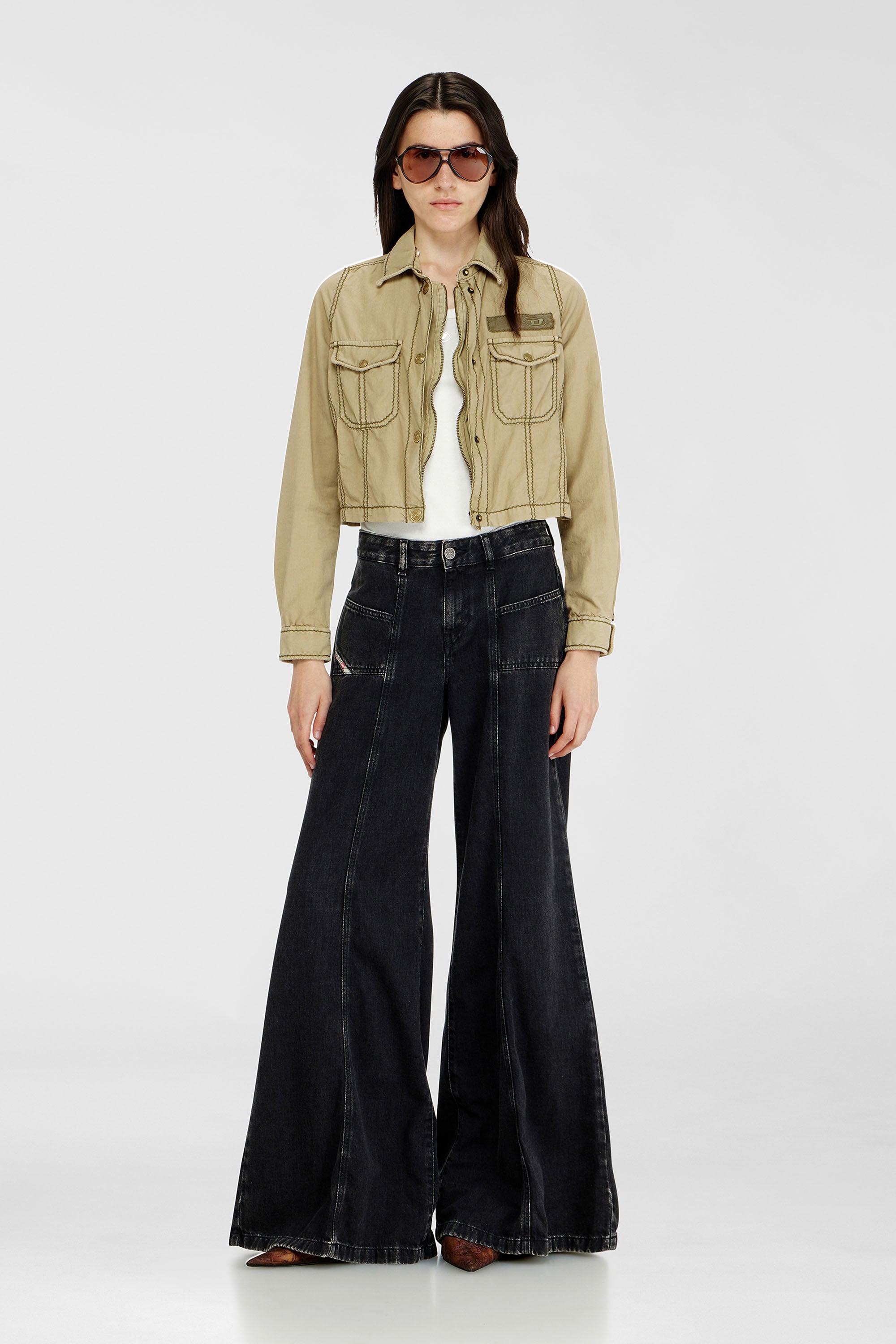 Diesel - Female's Flare Jeans D-Akii 068HN, ブラック/ダークグレー - 1