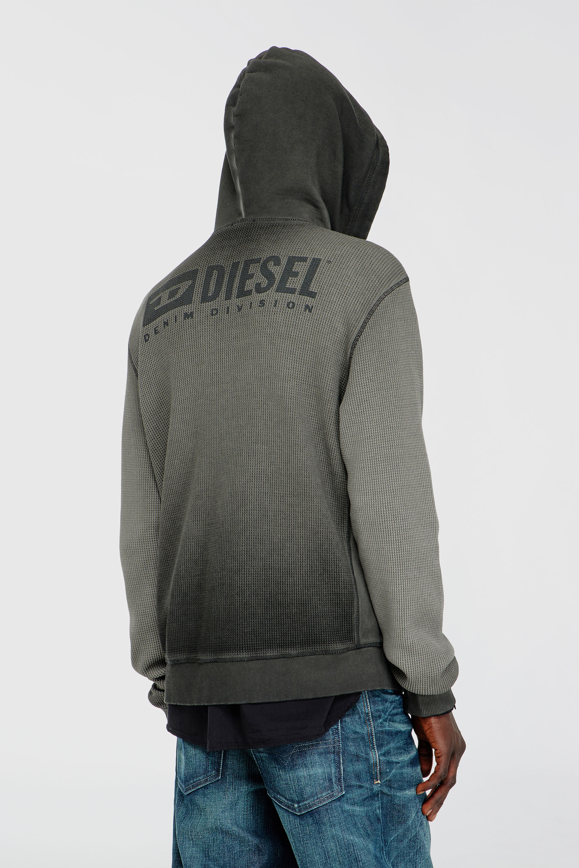Diesel - S-WAFY-HOOD-ZIP, Male's ジップアップパーカー in グレー - 4