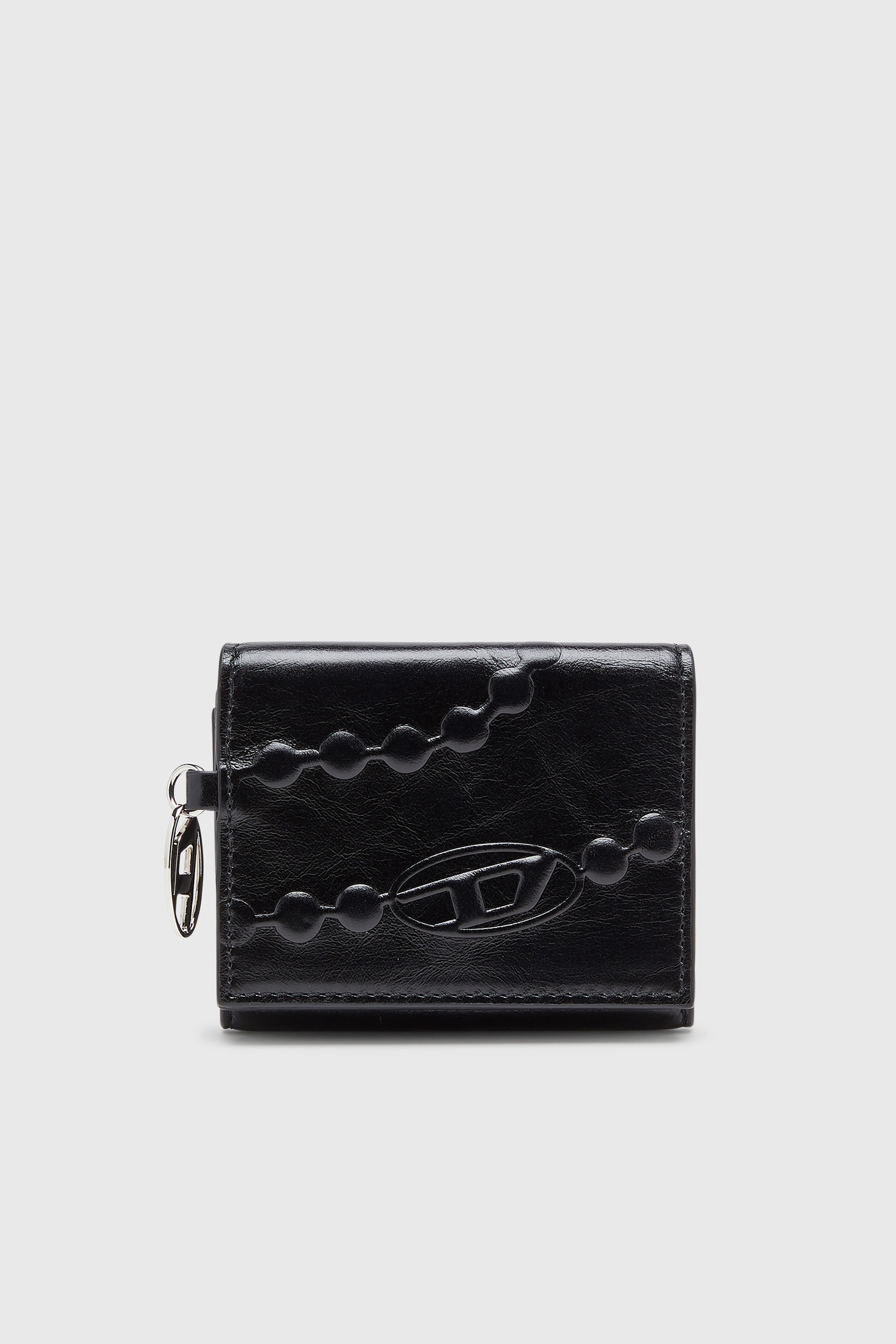 Diesel - OVAL-D TRI FOLD ZIP COIN XS II, Female's 三つ折りウォレット in ブラック - 1