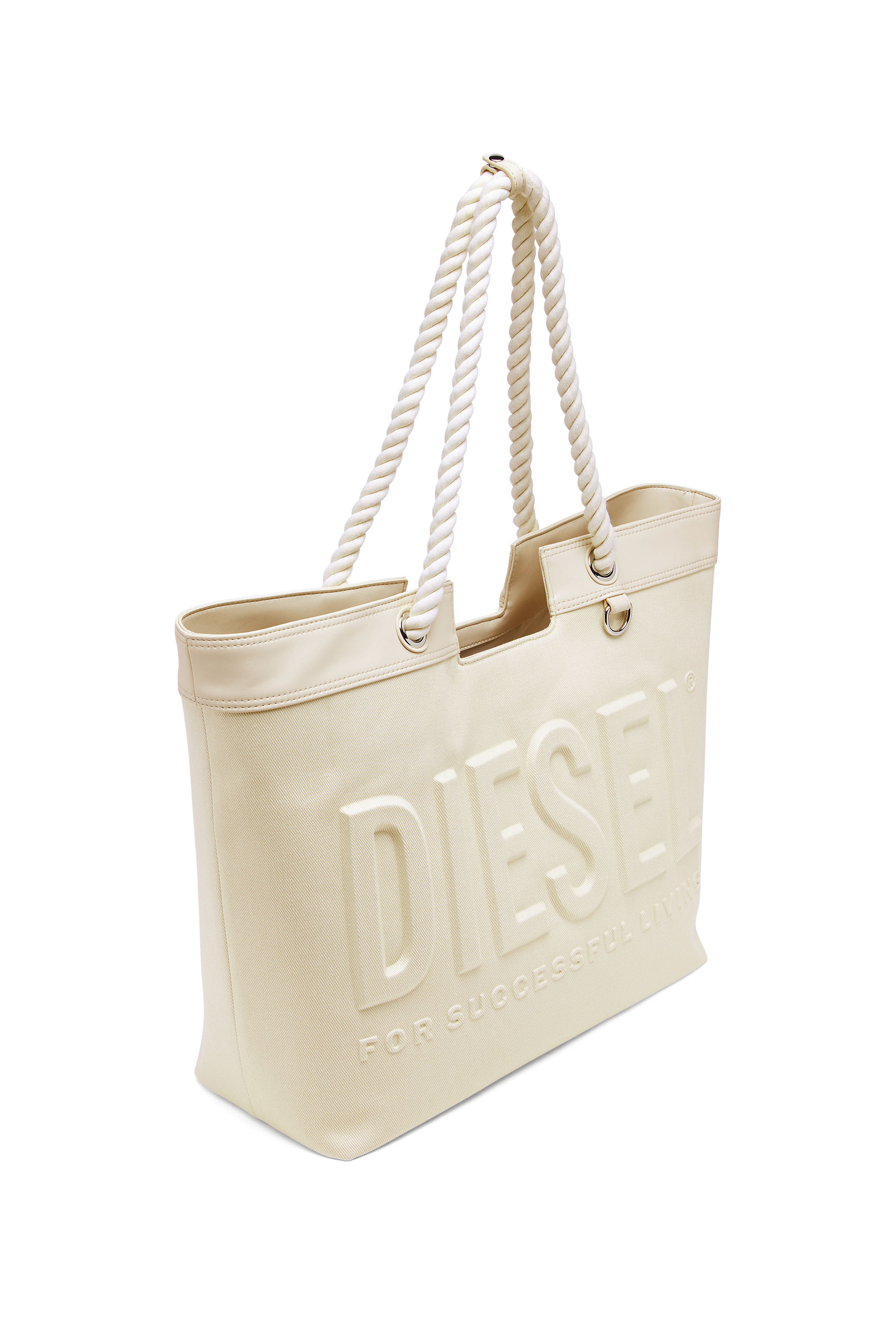 Diesel - DSL 3D SHOPPER EW, Female's Dsl 3D-Shopping bag in Cordura twill in クリーム - 5