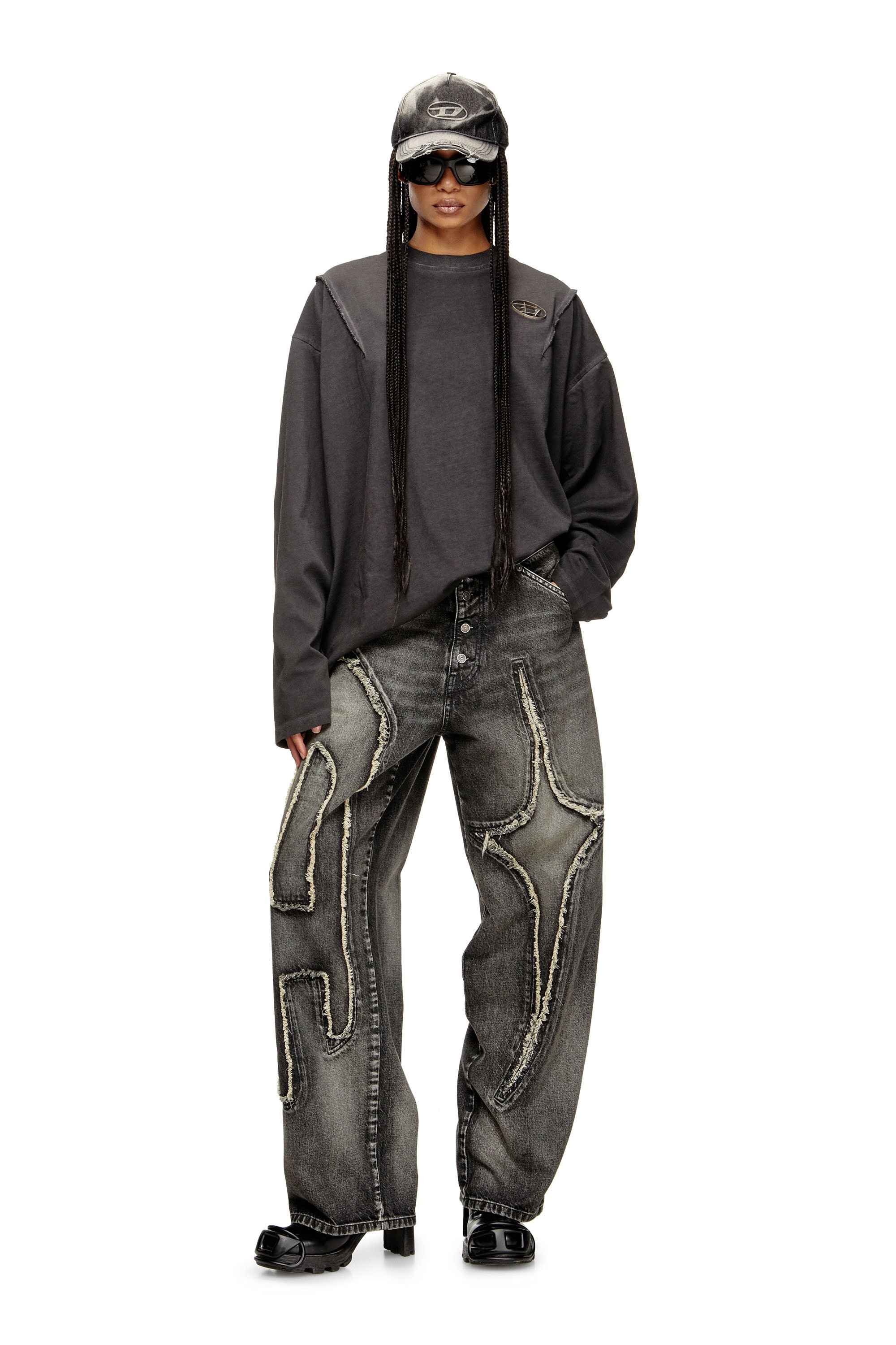 Diesel - Unisex's Straight Jeans D-ThugClub 0BEBT, ブラック/ダークグレー - 2