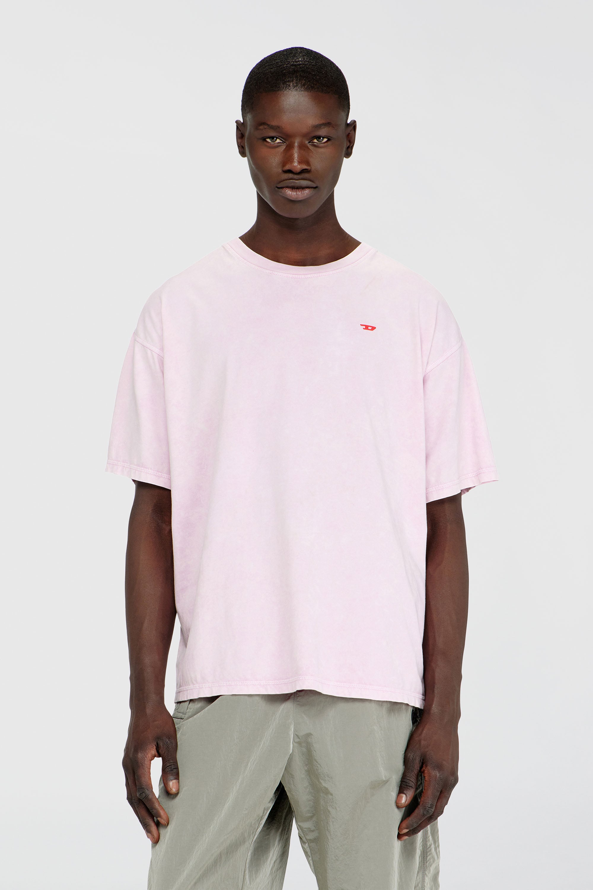 Diesel - T-BOXT-AA14, Male's Tシャツ in ピンク / ホワイト - 1