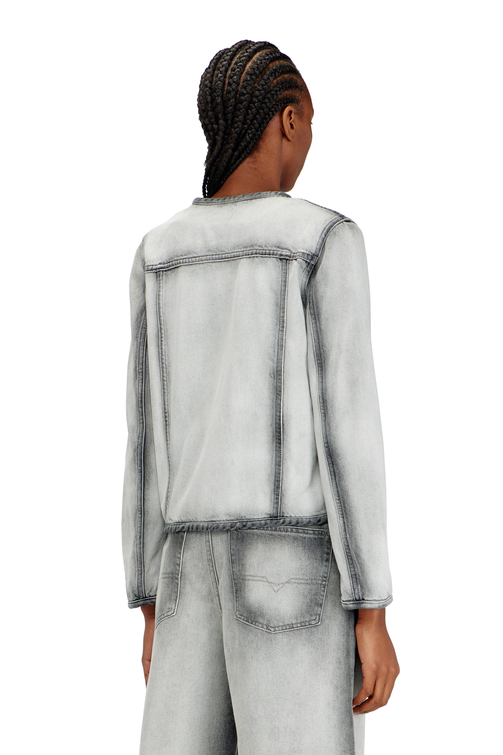Diesel - DE-GRAFY-FSI, Female's Jacket in soft skeleton denim in グレー - 5