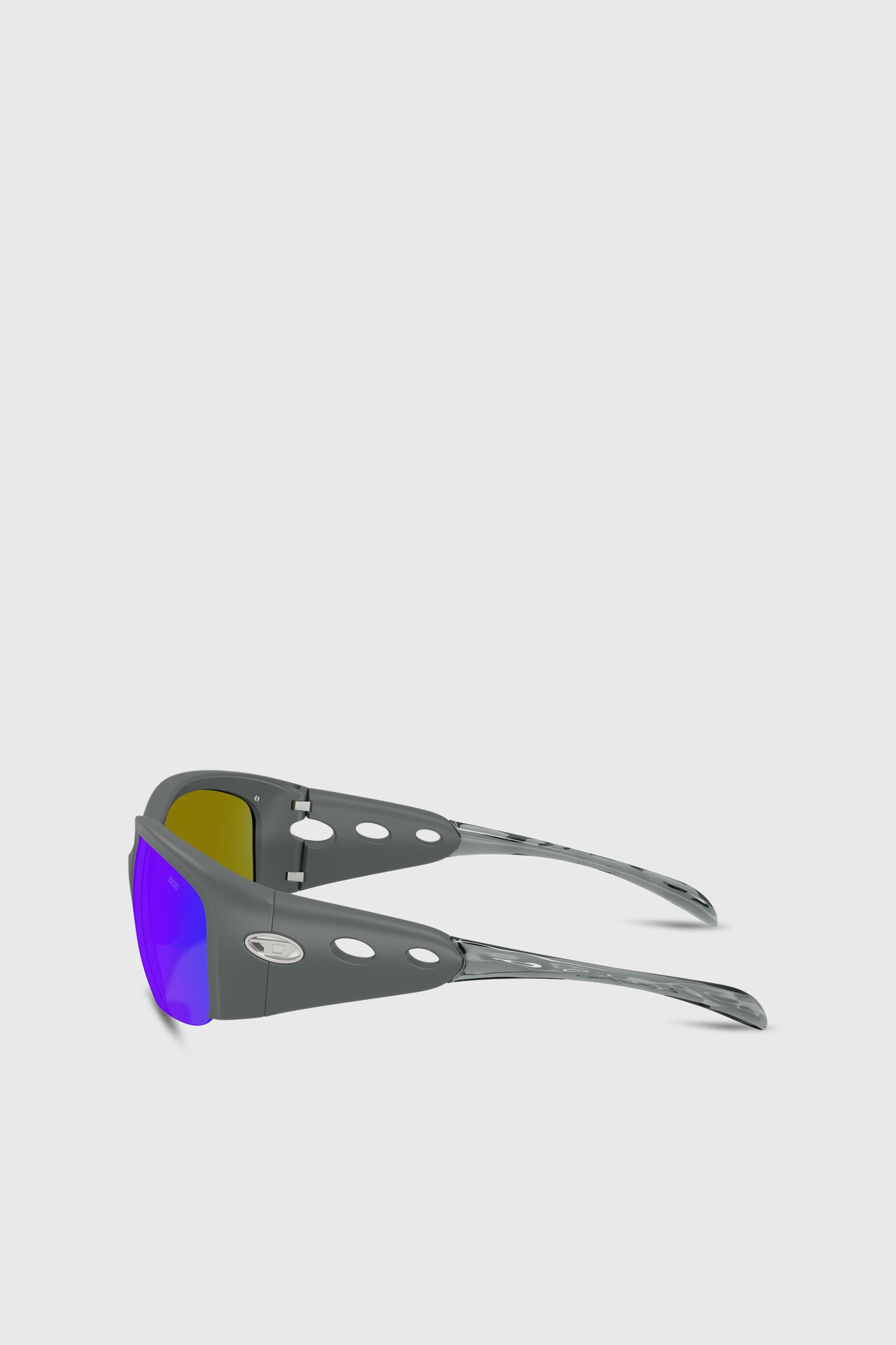 Diesel - 0DL3016U, Unisex's Wrap-around shape sunglasses in ブラック/ブルー - 1