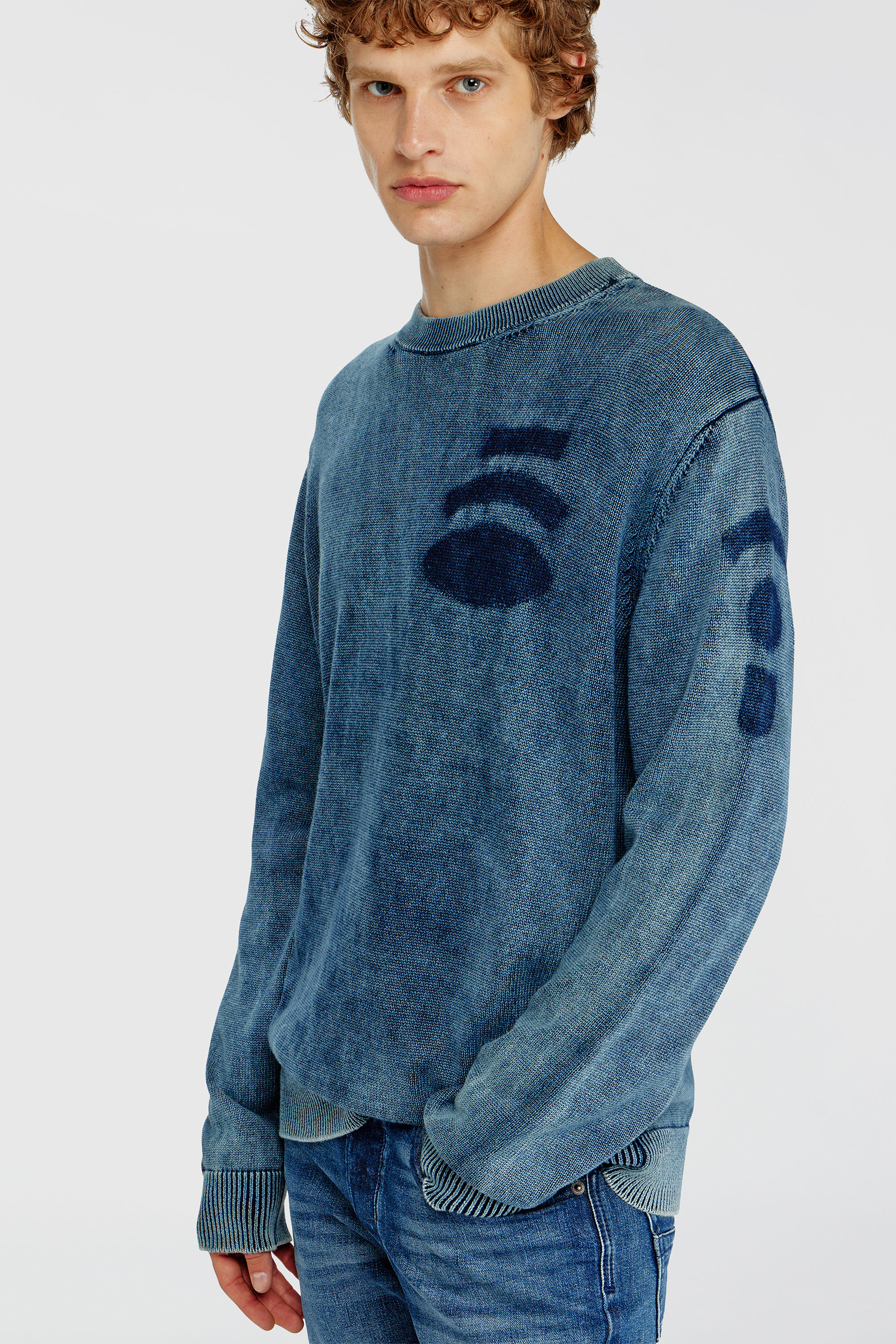 Diesel - K-PERNE, Male's プルオーバーニット in ミディアムブルー - 4