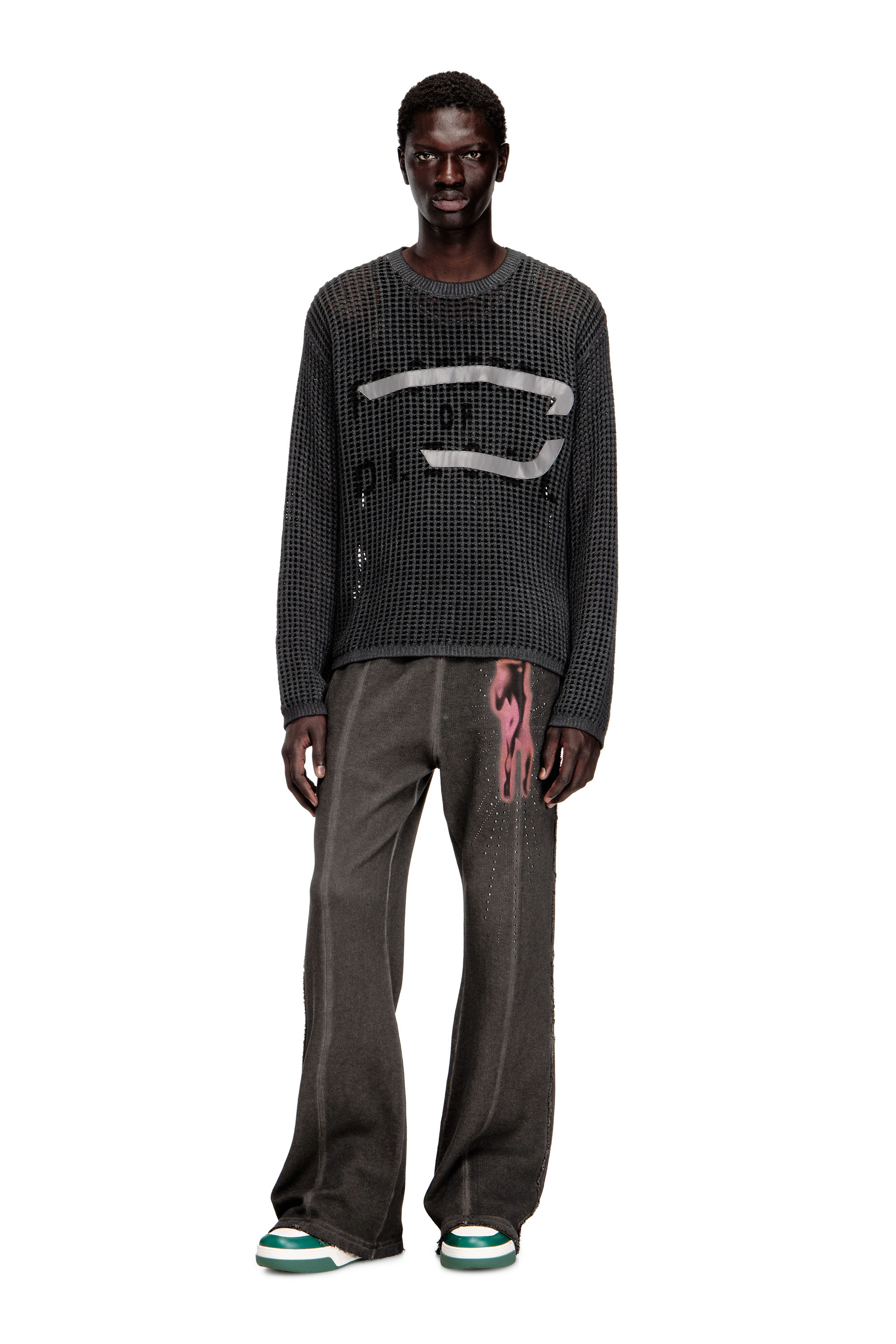 Diesel - K-ROCH, Male's プルオーバーニット in ダークグレー - 1