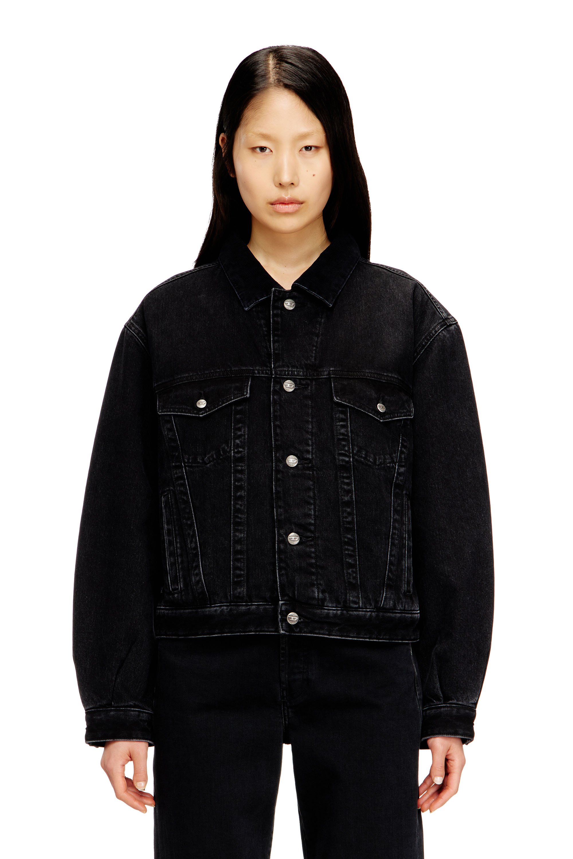 Diesel - D-RANGER-T, Unisex's デニムジャケット in ブラック - 6