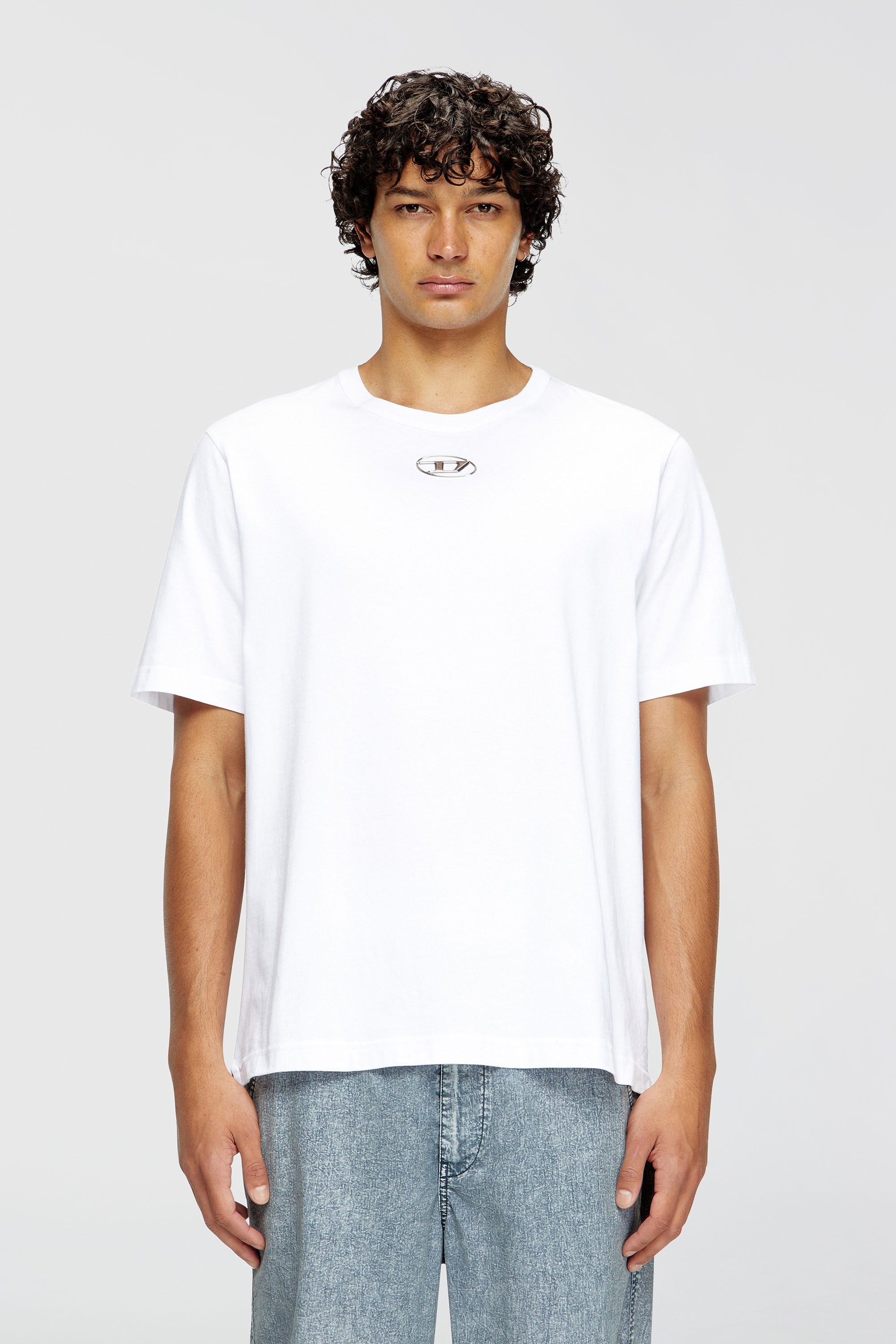 Diesel - T-JUST-OD, Male's TシャツロゴオーバルD in ホワイト - 3