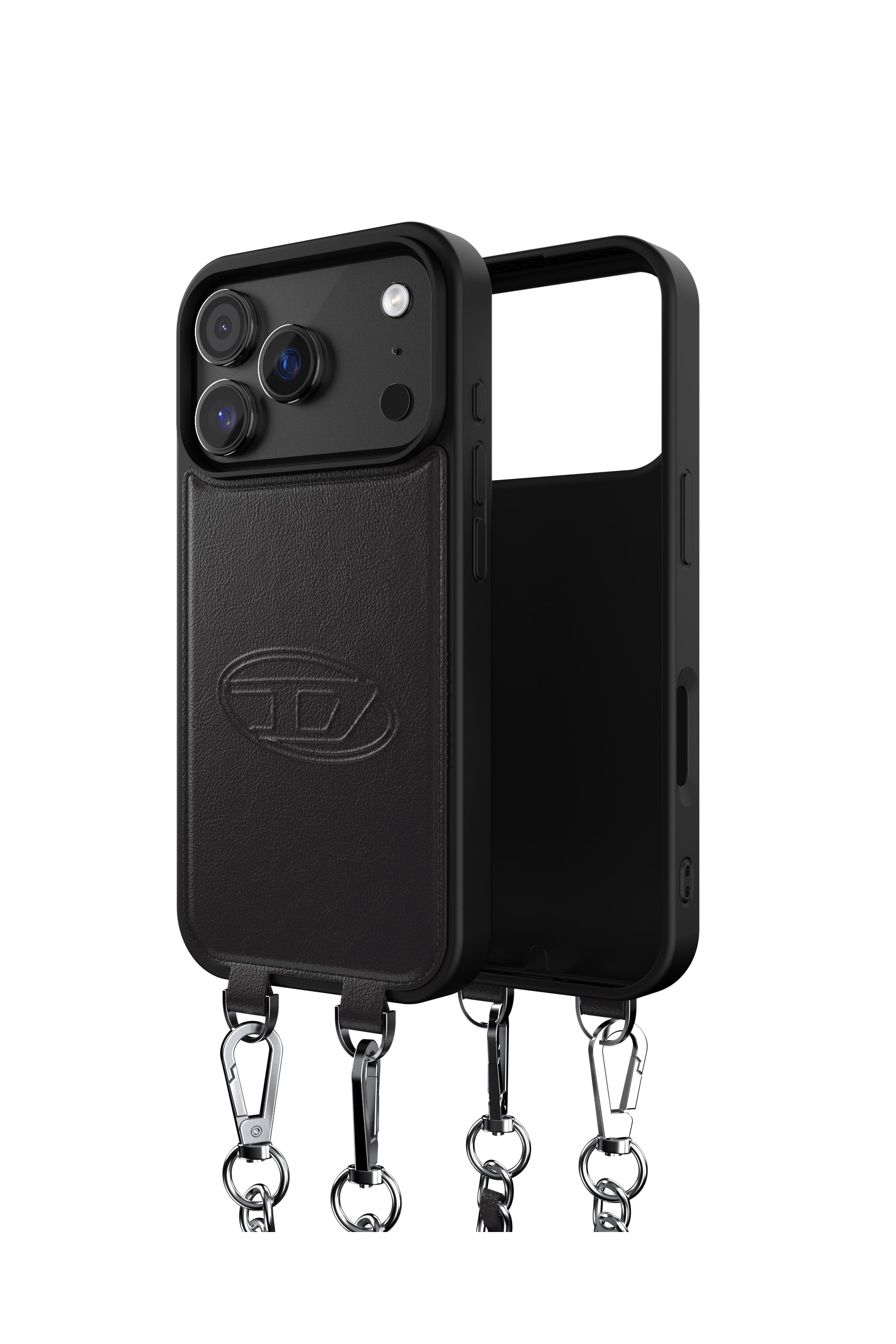 Diesel - 60662 MOULDED CASE, Unisex's Oval D case with wrist strap and MagSafe for iPhone 17 Pro in ブラック - 1