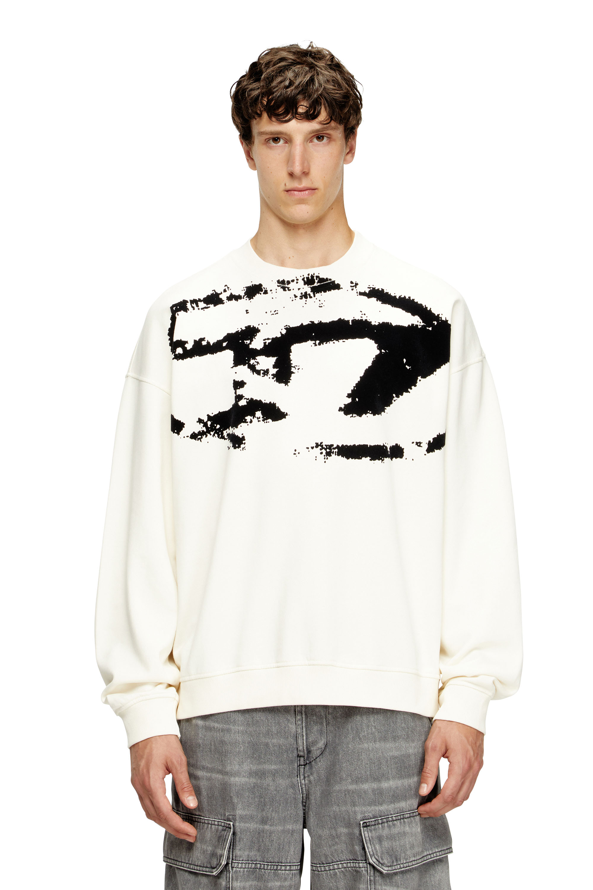 Diesel - S-BOXT-N5, Male's スウェット in ホワイト/ブラック - 1