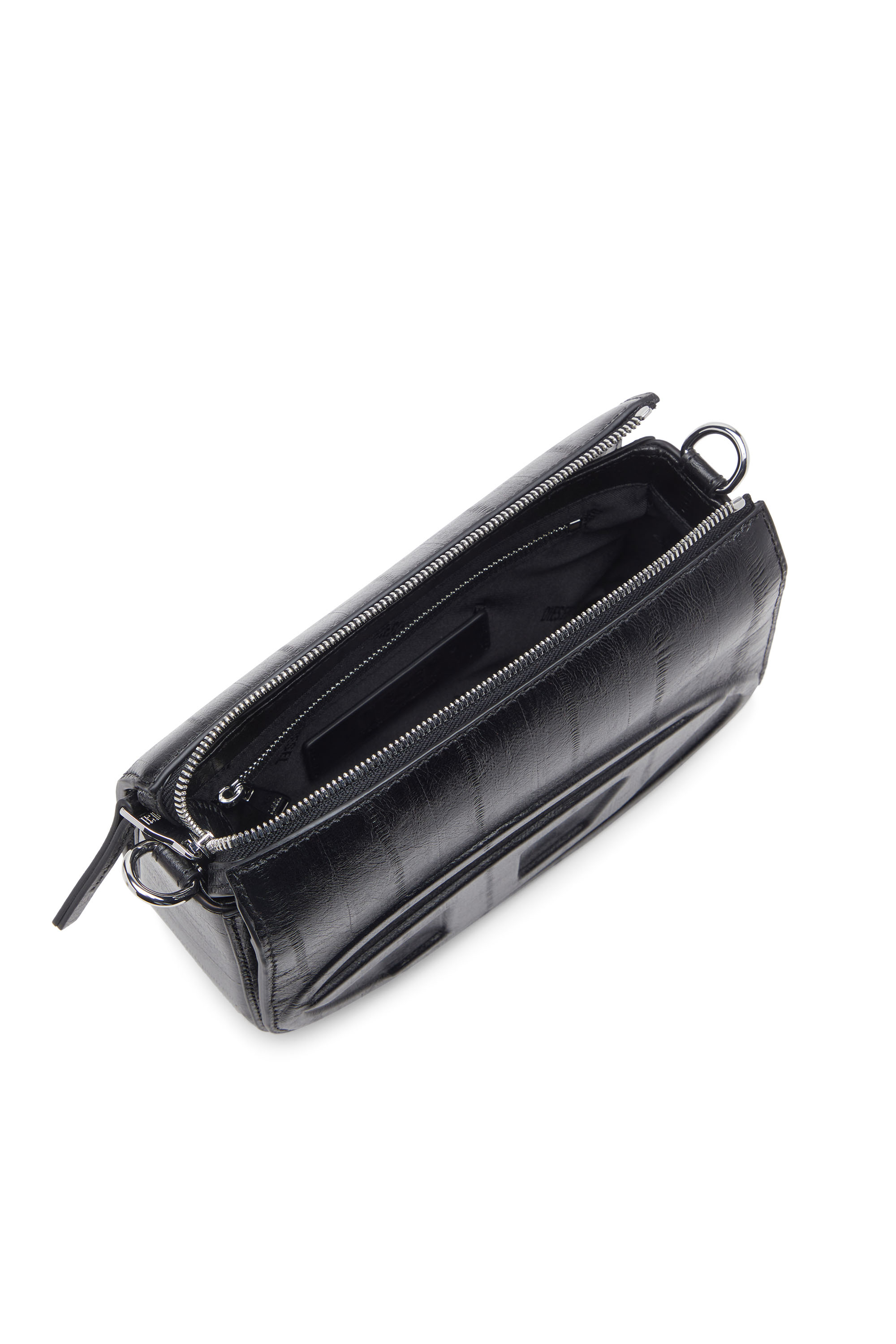 Diesel - 1DR CAMERA BAG, Unisex's 1DR-Camera bag in eel-effect leather in ブラック - 4