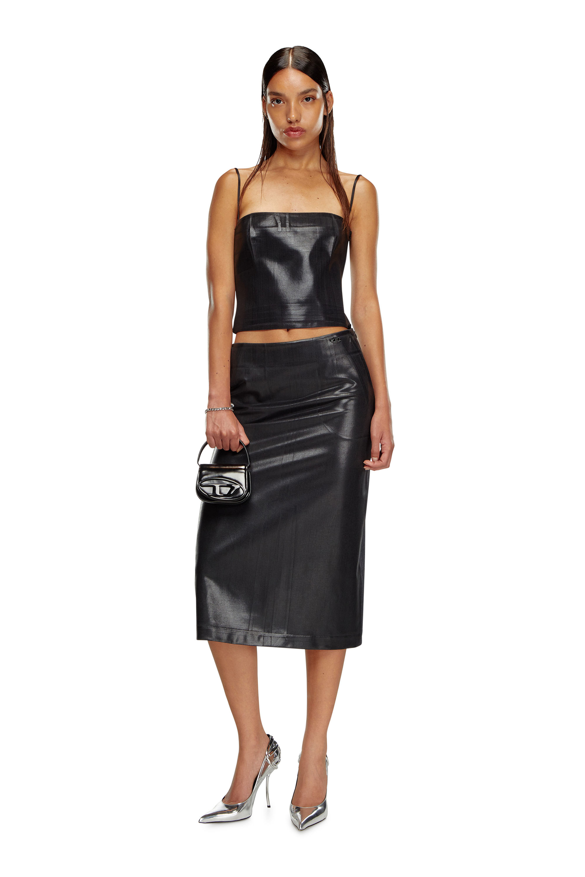 Diesel - 1DR-XS-S, Female's カウレザーショルダーバッグXS in ブラック - 1