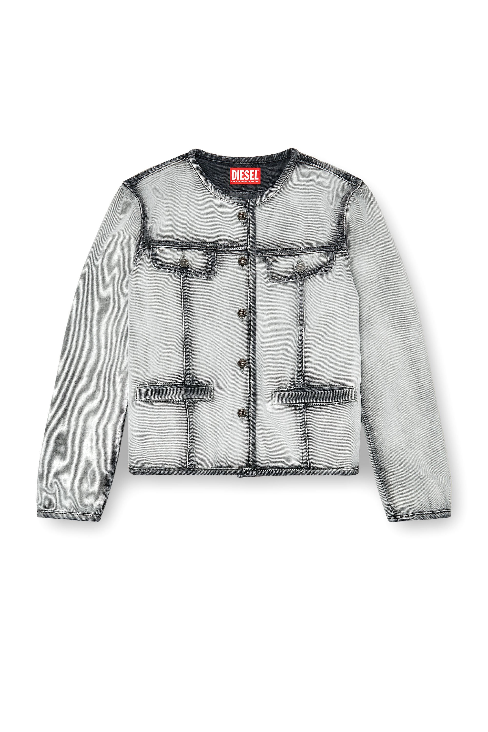 Diesel - DE-GRAFY-FSI, Female's Jacket in soft skeleton denim in グレー - 3