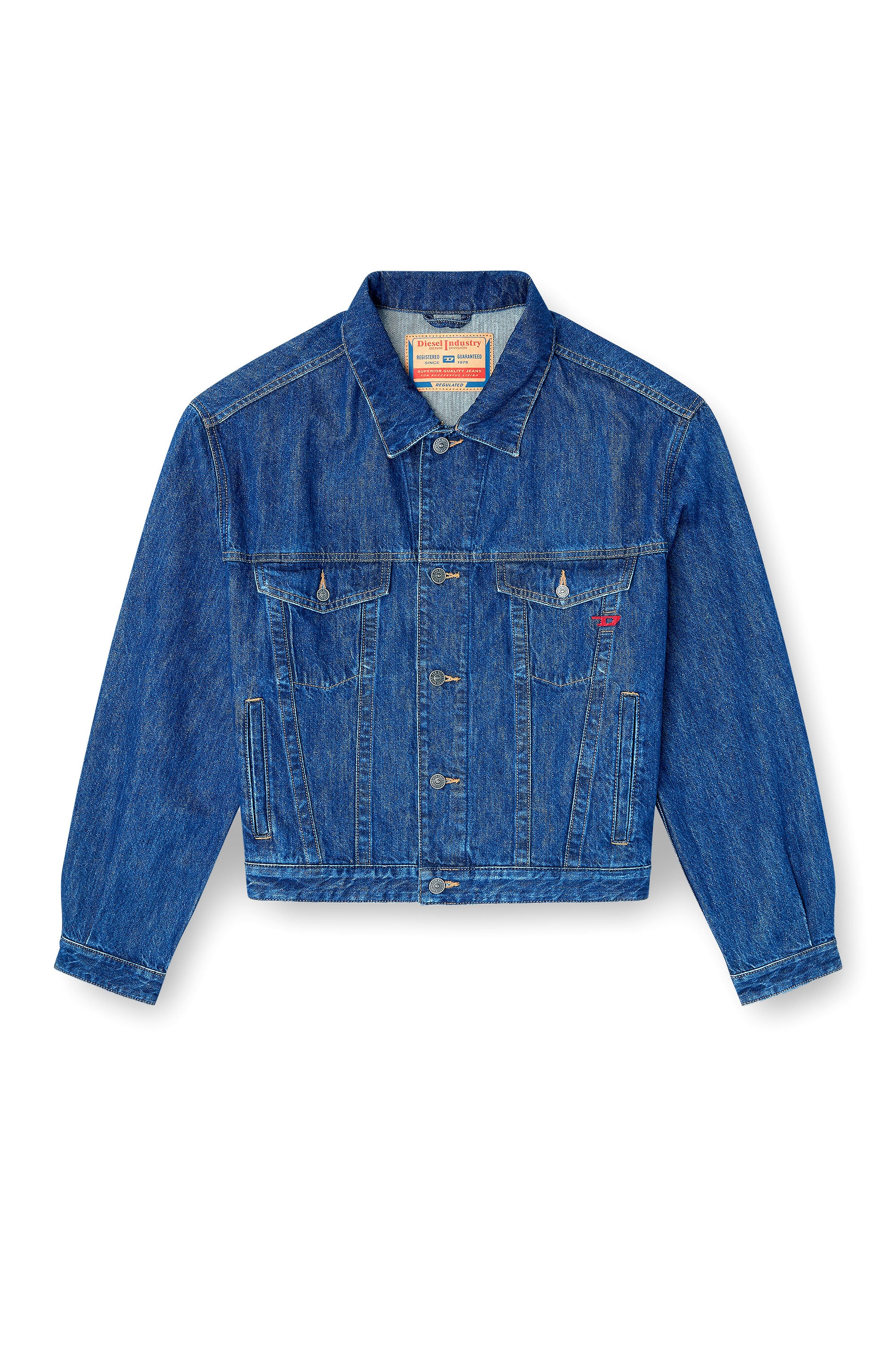 Diesel - D-RANGER, Male's デニムジャケット in ミディアムブルー - 3