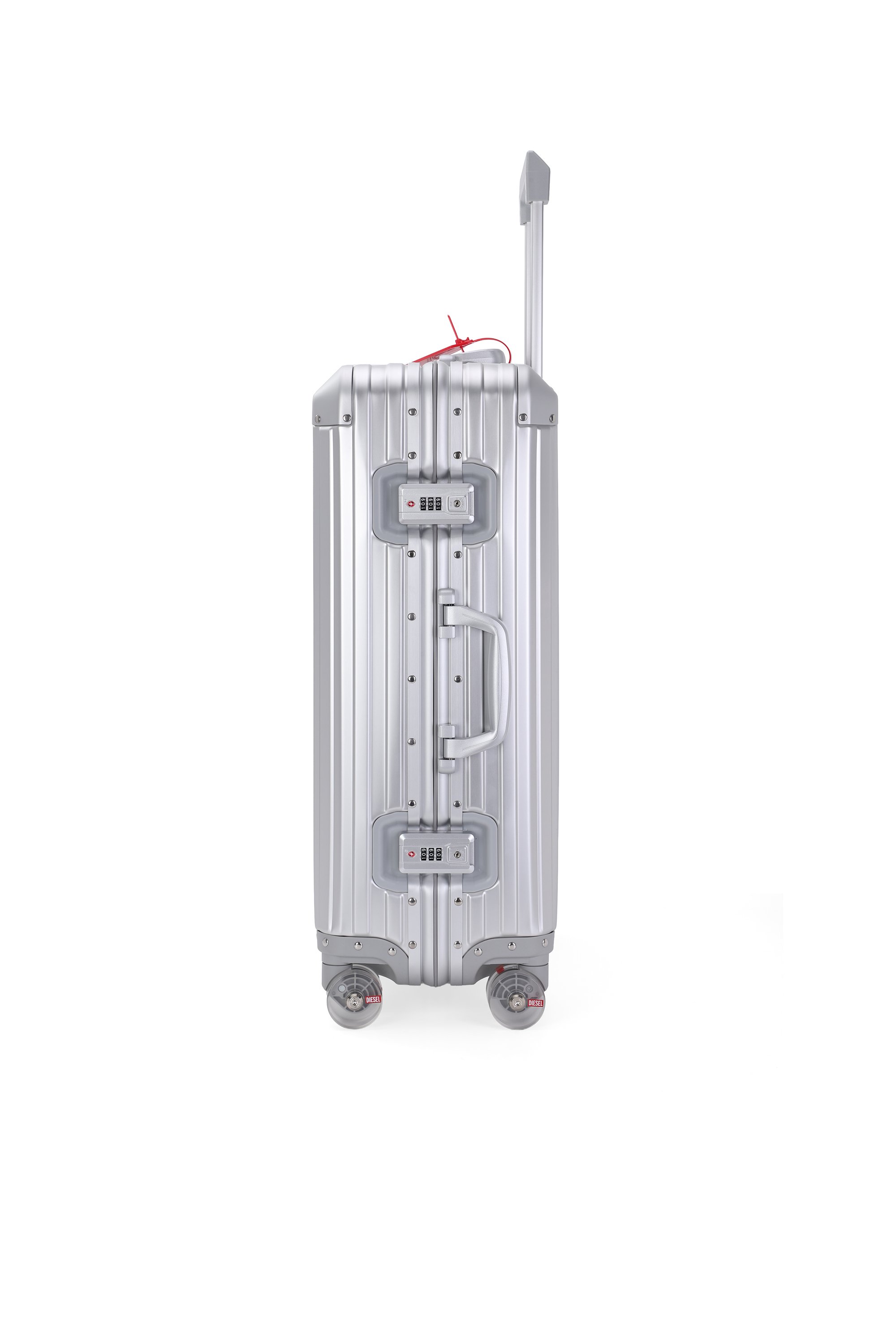 Diesel - DIESEL ALUMINUM TROLLEY- DSL002, Unisex's Aluminum Carry-On Luggage 24" in シルバー - 3